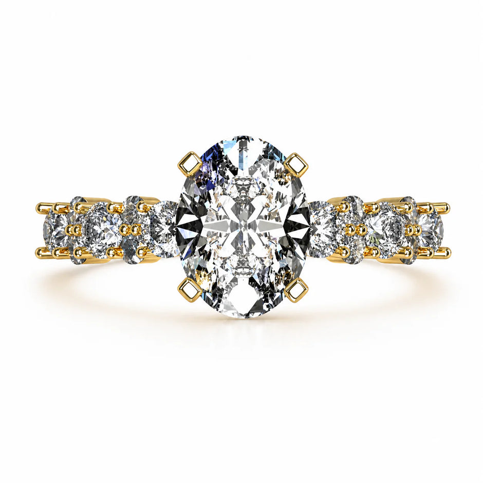 Anillo Danna en oro amarillo corte oval con diamante de laboratorio IGI