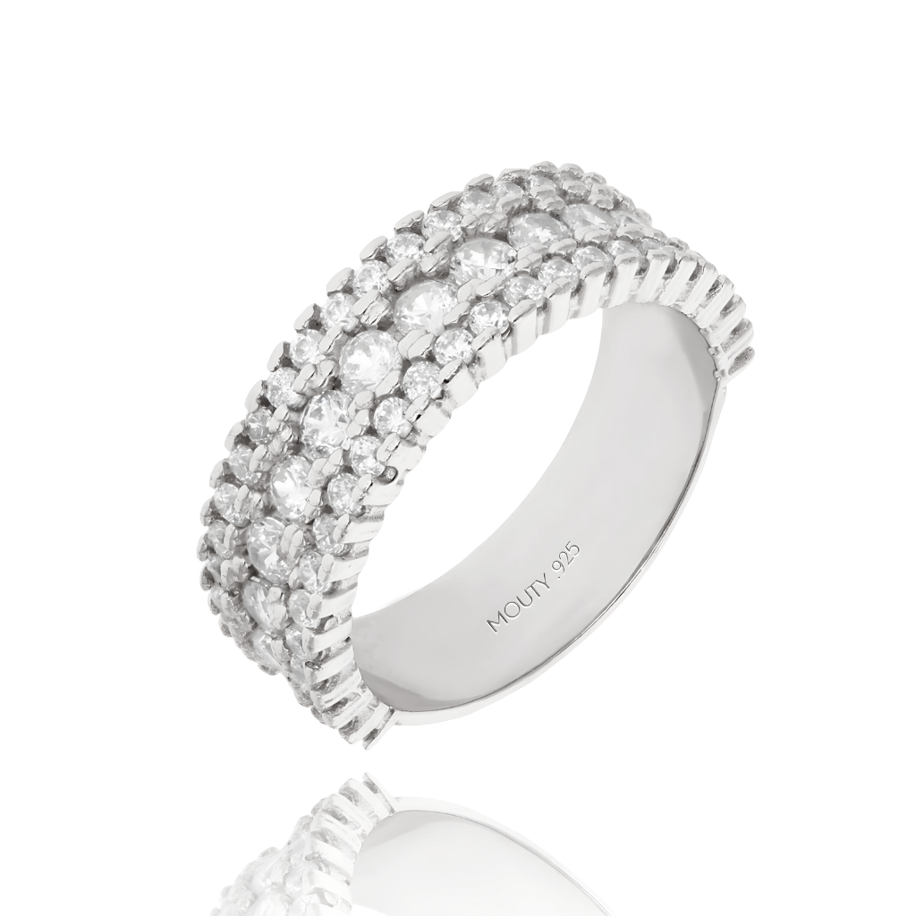 Anillo media churumbela Enith de Plata con Bano de Rodio