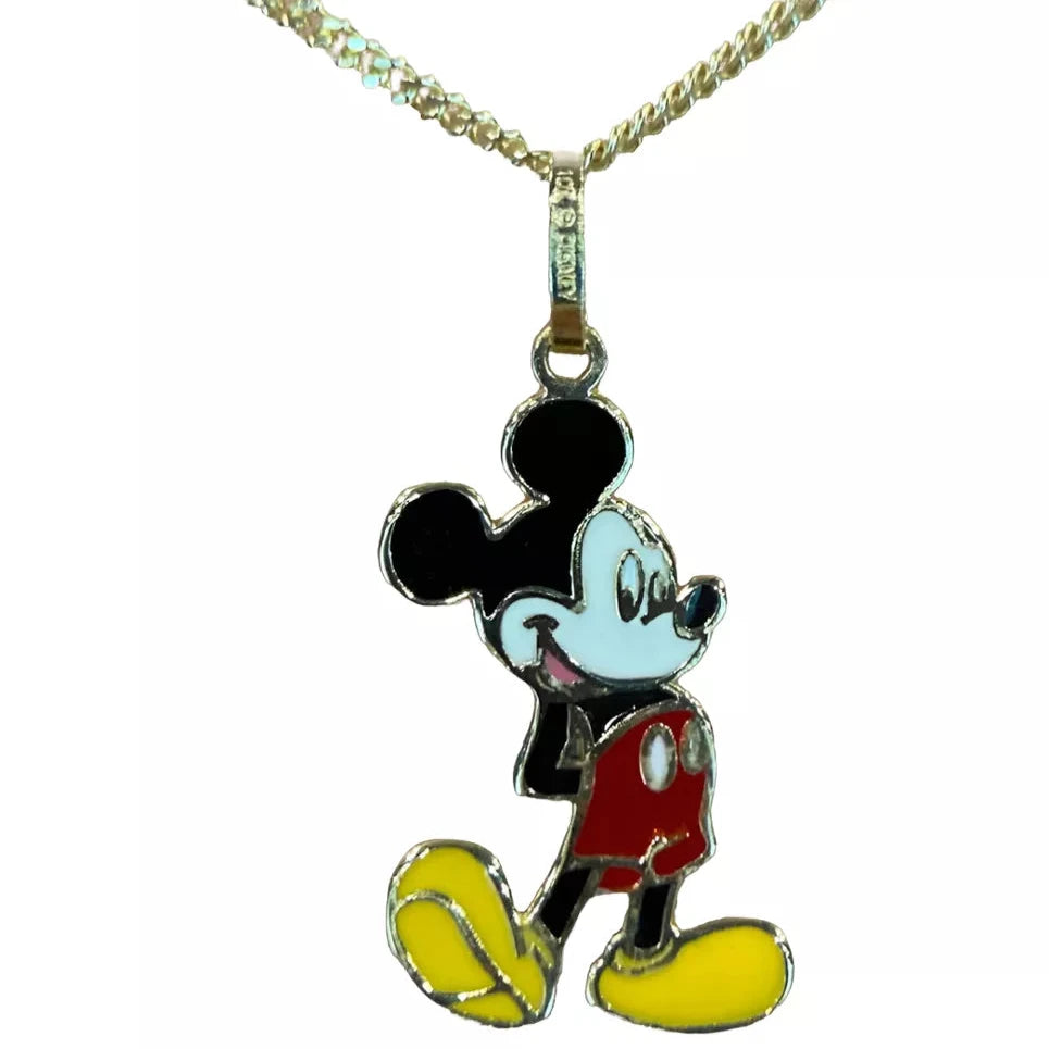 Collar Mickey esmaltado en oro amarillo 10k Disney®️ (50cm)