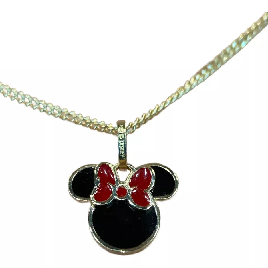 Collar Minnie esmaltada en oro amarillo 10k Disney®️ (50cm)