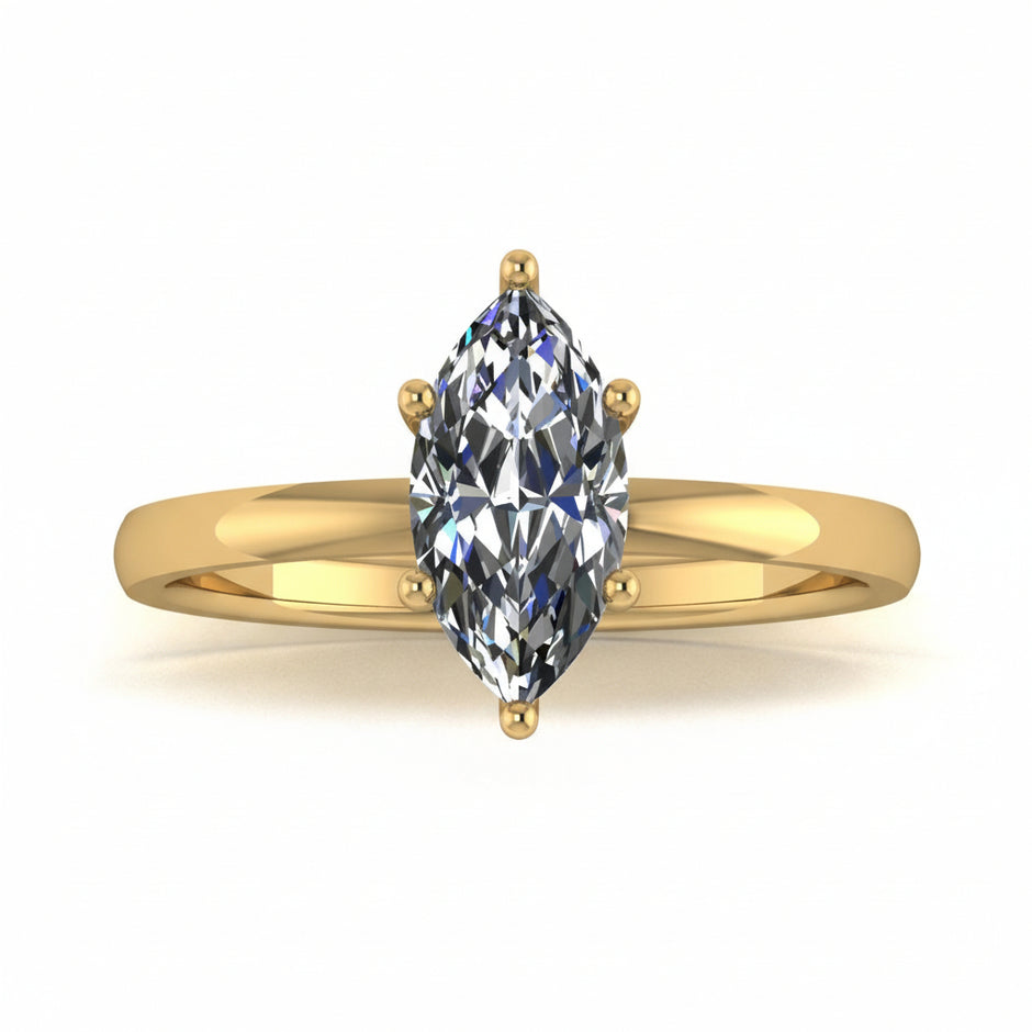 Anillo Malva en Oro corte marquise