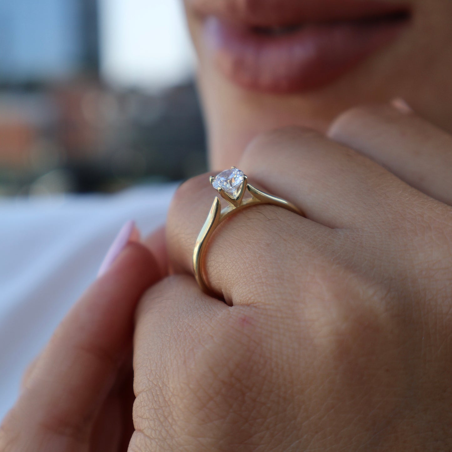 Anillo en Oro Amarillo 14k con Circonia Mod.15958