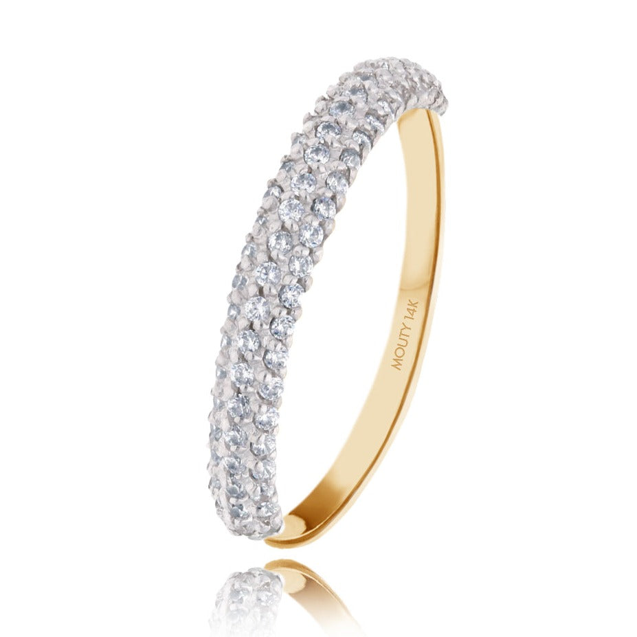Media churumbela Emma en oro amarillo de 14k con circonias Mod.6224 talla #6.5