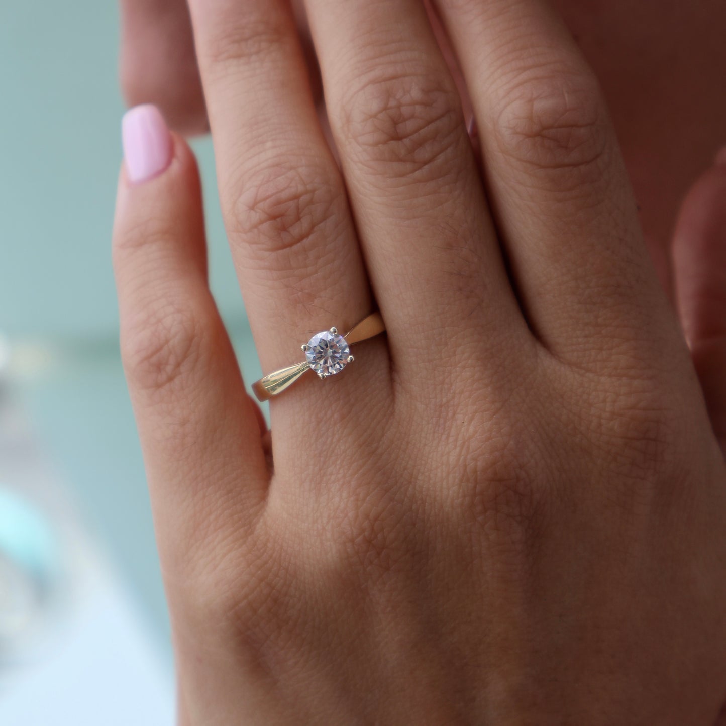 Anillo en Oro Amarillo 14k con Circonia Mod.15845