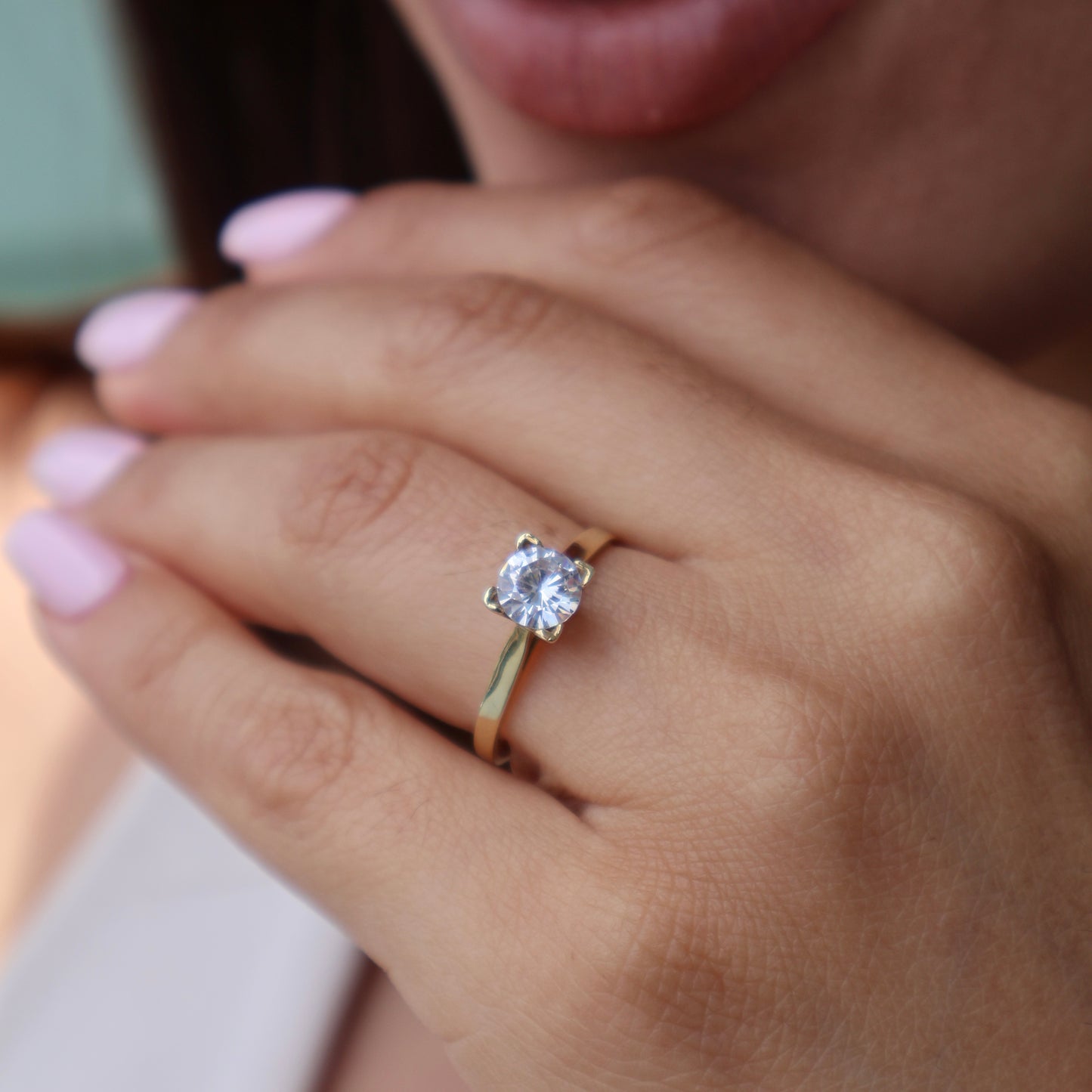 Anillo en Oro Amarillo 10k con Circonia Mod. 15230