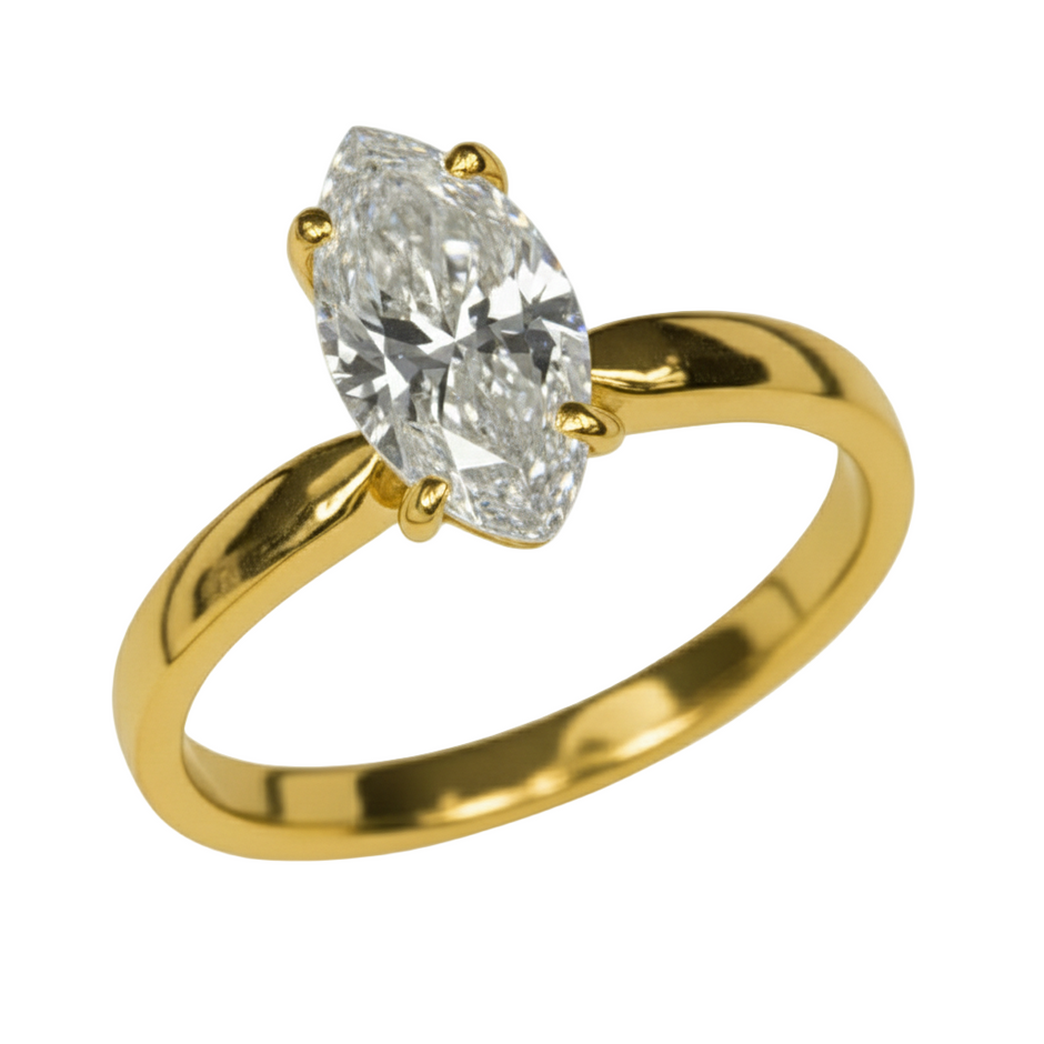 Anillo Emily en oro corte marquise 1.00 ct