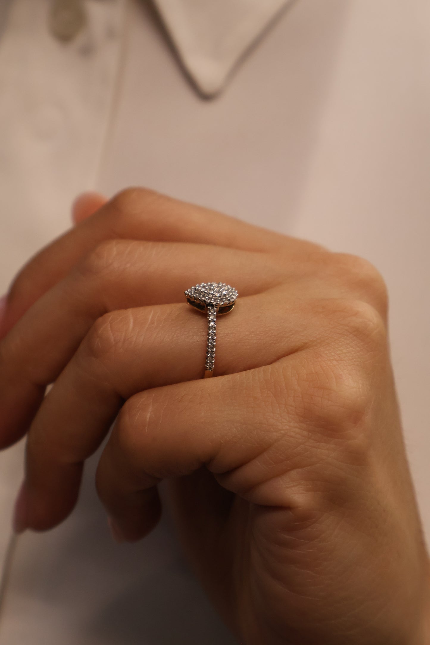 Ring in 14k yellow gold with diamonds Mod: OF1458