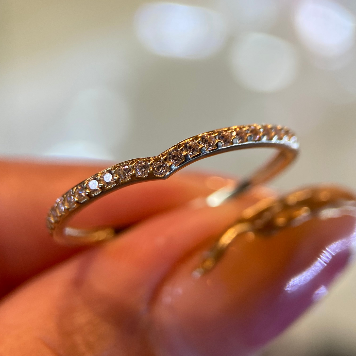 Media Churumbela 15272 en oro amarillo 10k con circonias Talla 10