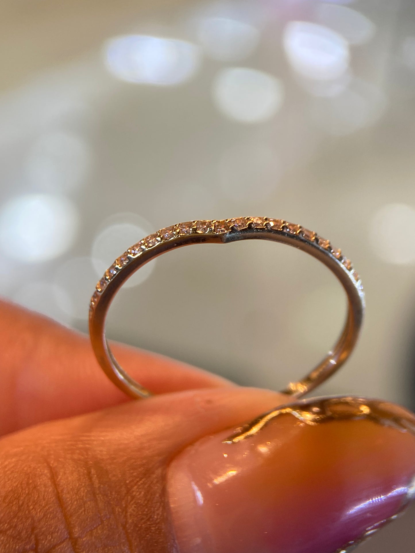 Media Churumbela 15272 en oro amarillo 10k con circonias Talla 10