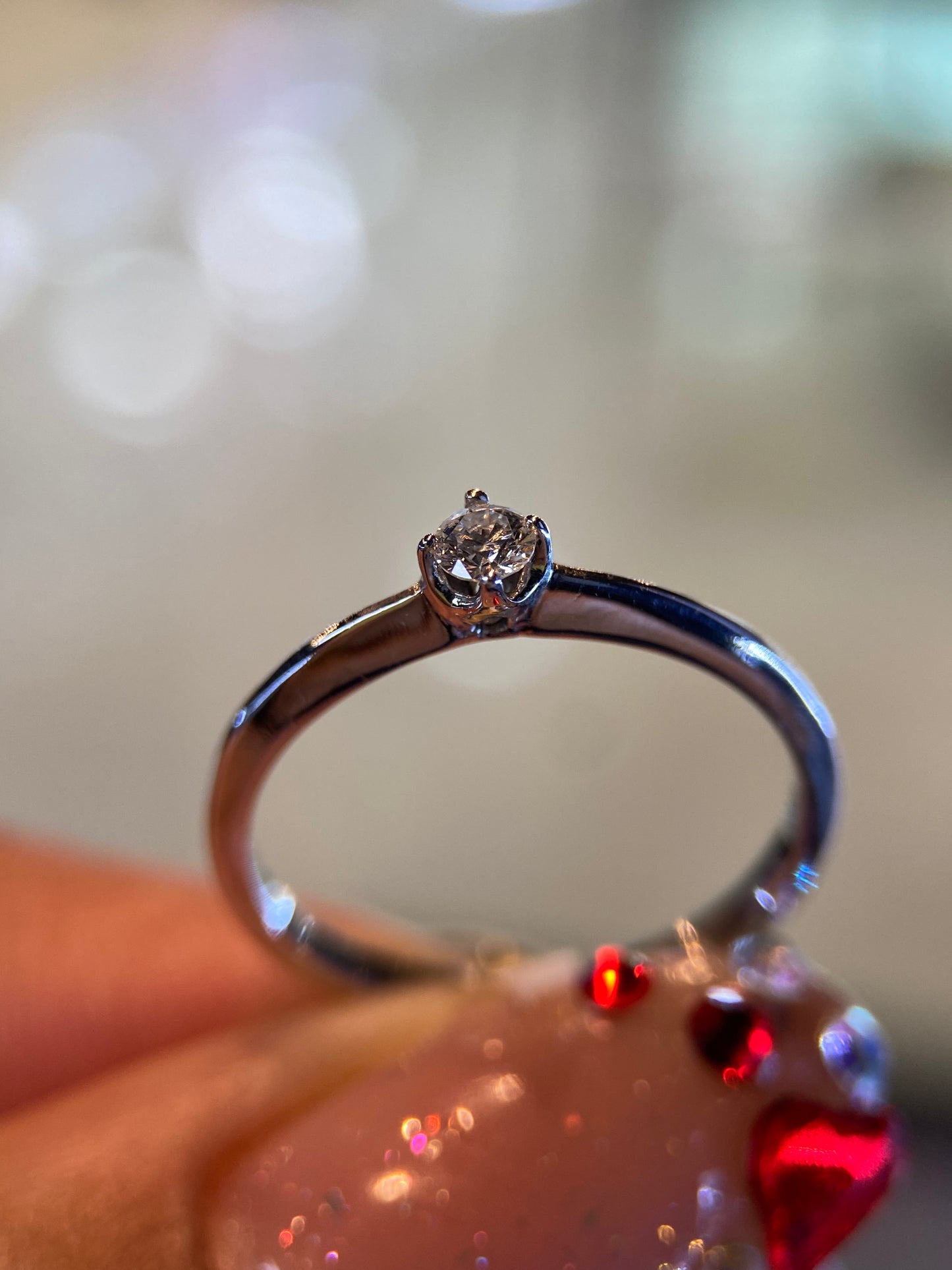 Anillo en Oro Blanco de 14k con Diamante Natural .10cts Mod: OF1739