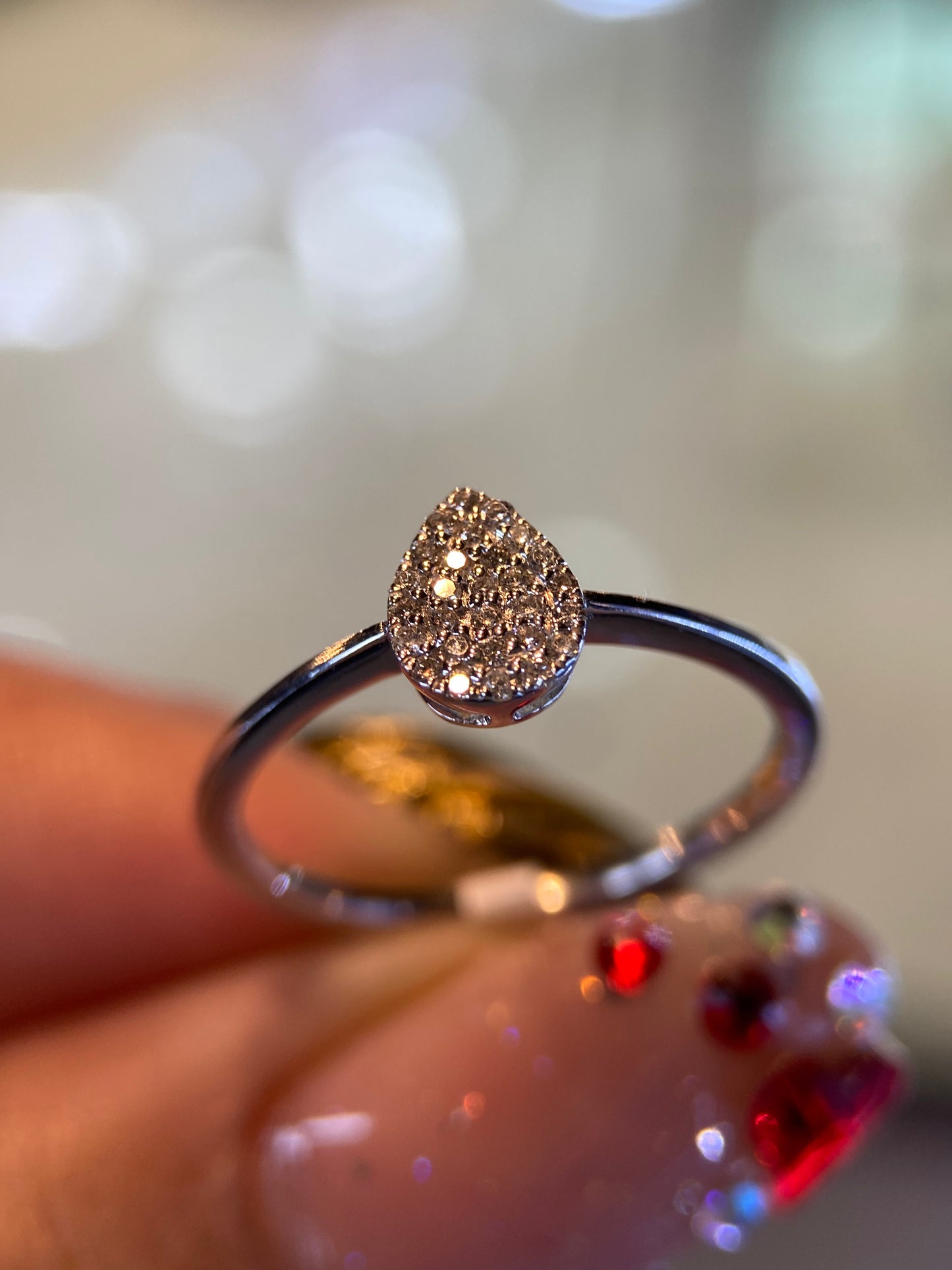 Anillo en Oro Blanco de 14k con Diamante Natural .15cts Mod: OF2128