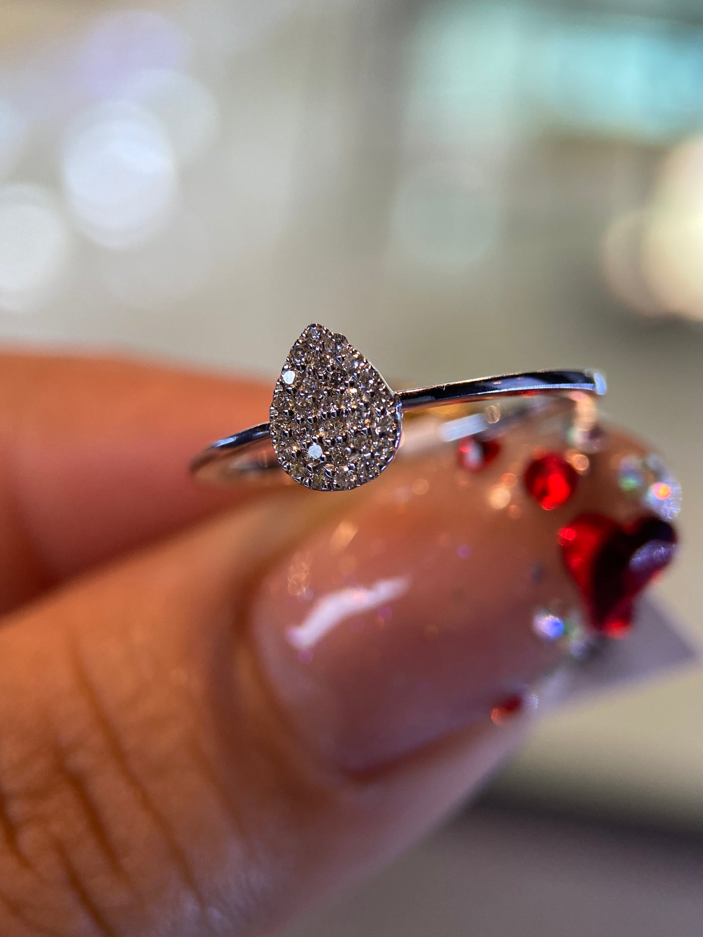 Anillo en Oro Blanco de 14k con Diamante Natural .15cts Mod: OF2128