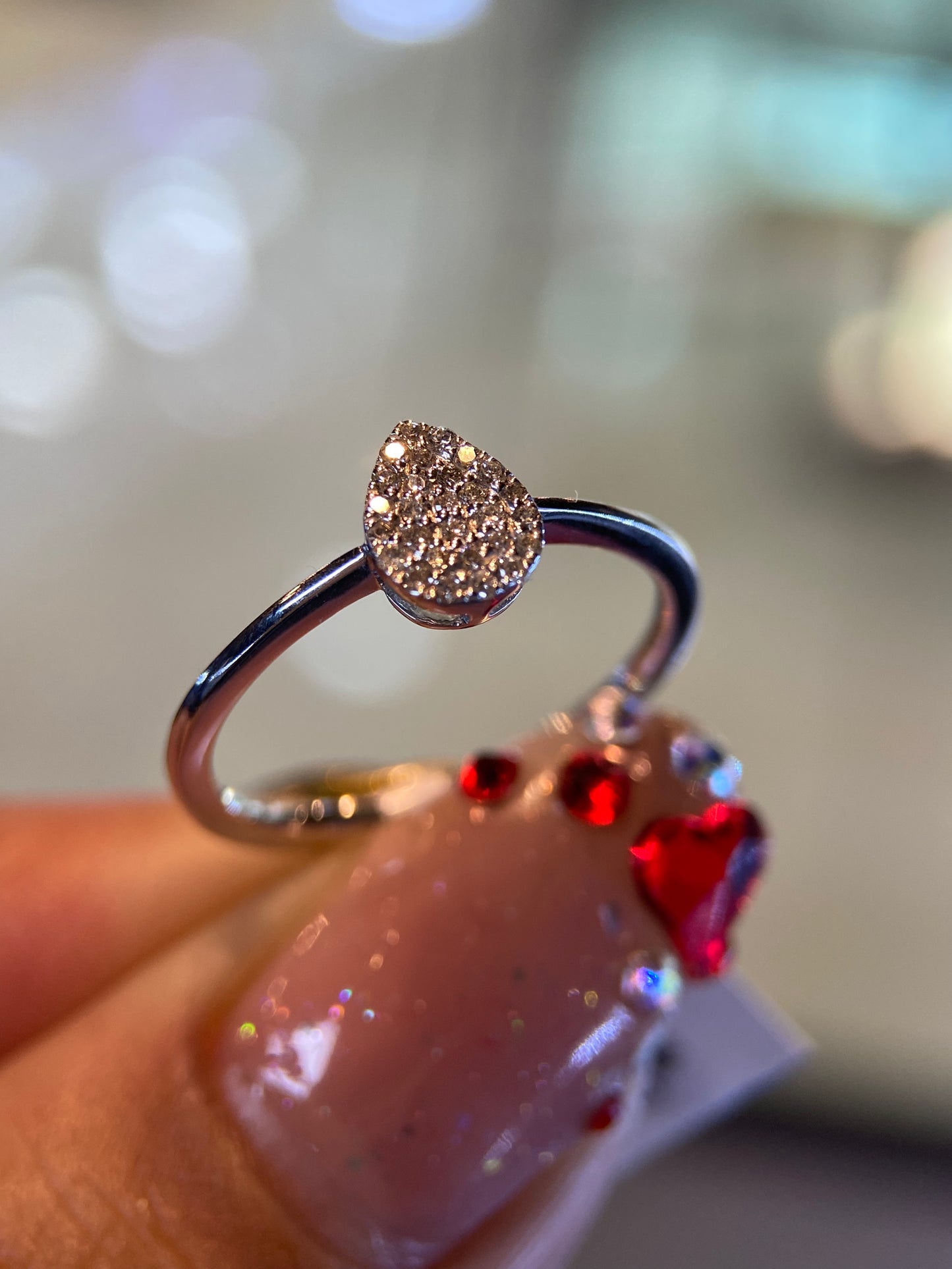 Anillo en Oro Blanco de 14k con Diamante Natural .15cts Mod: OF2128