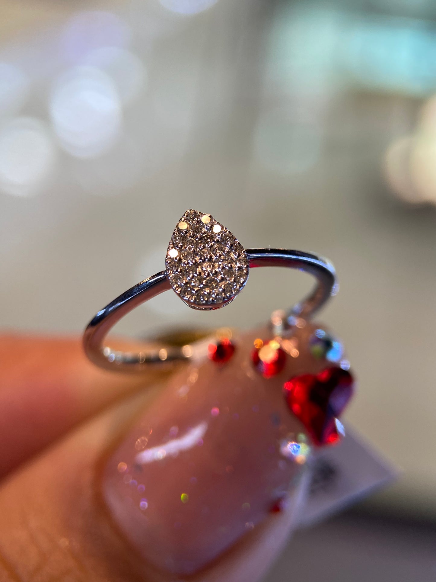 Anillo en Oro Blanco de 14k con Diamante Natural .15cts Mod: OF2128