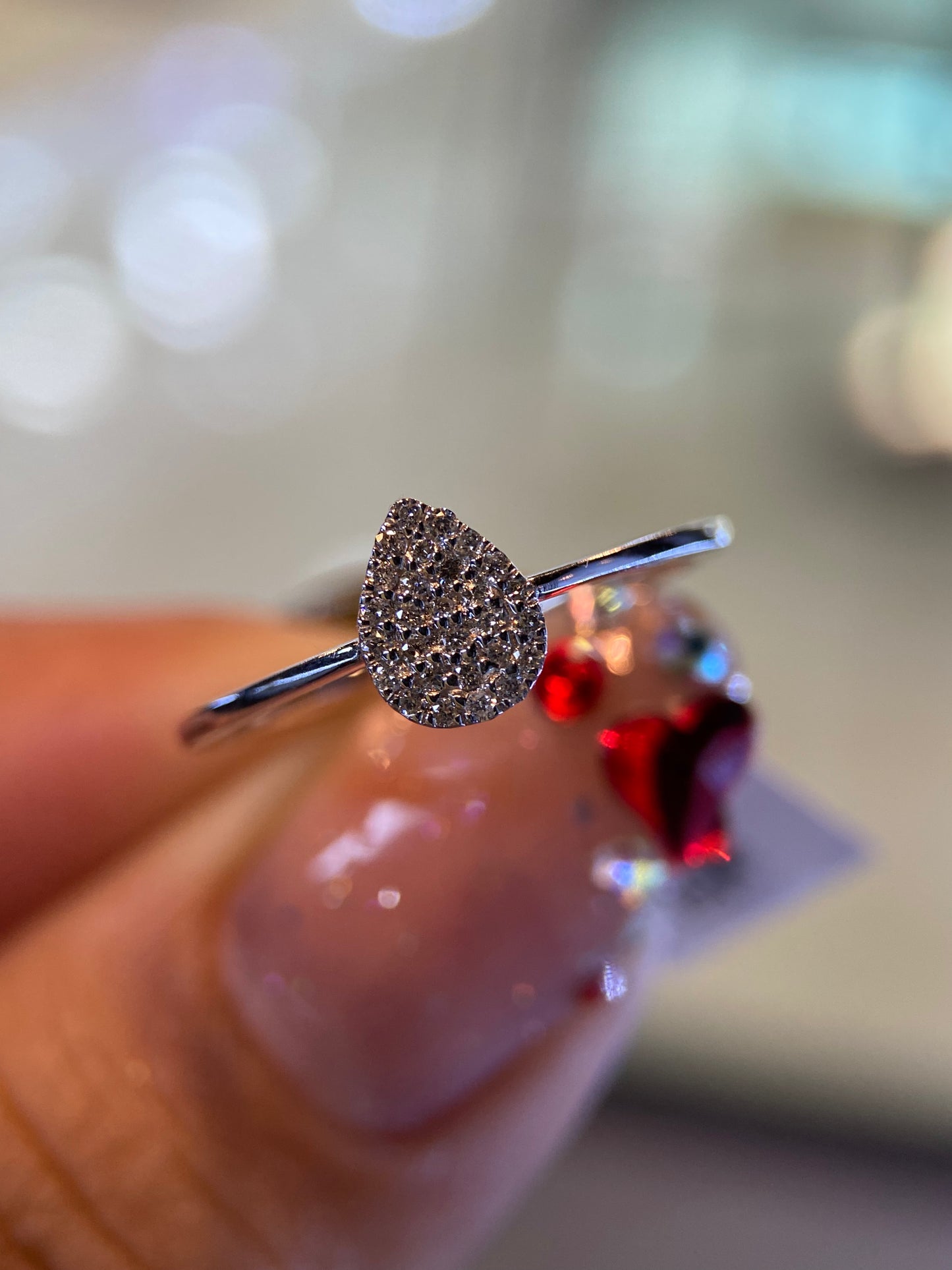Anillo en Oro Blanco de 14k con Diamante Natural .15cts Mod: OF2128