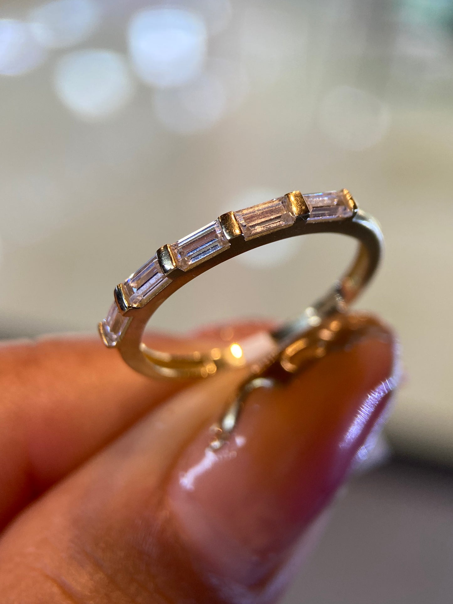 Media Churumbela Oro Amarillo 14k con Circonias Mod. 15313 Talla 7.5