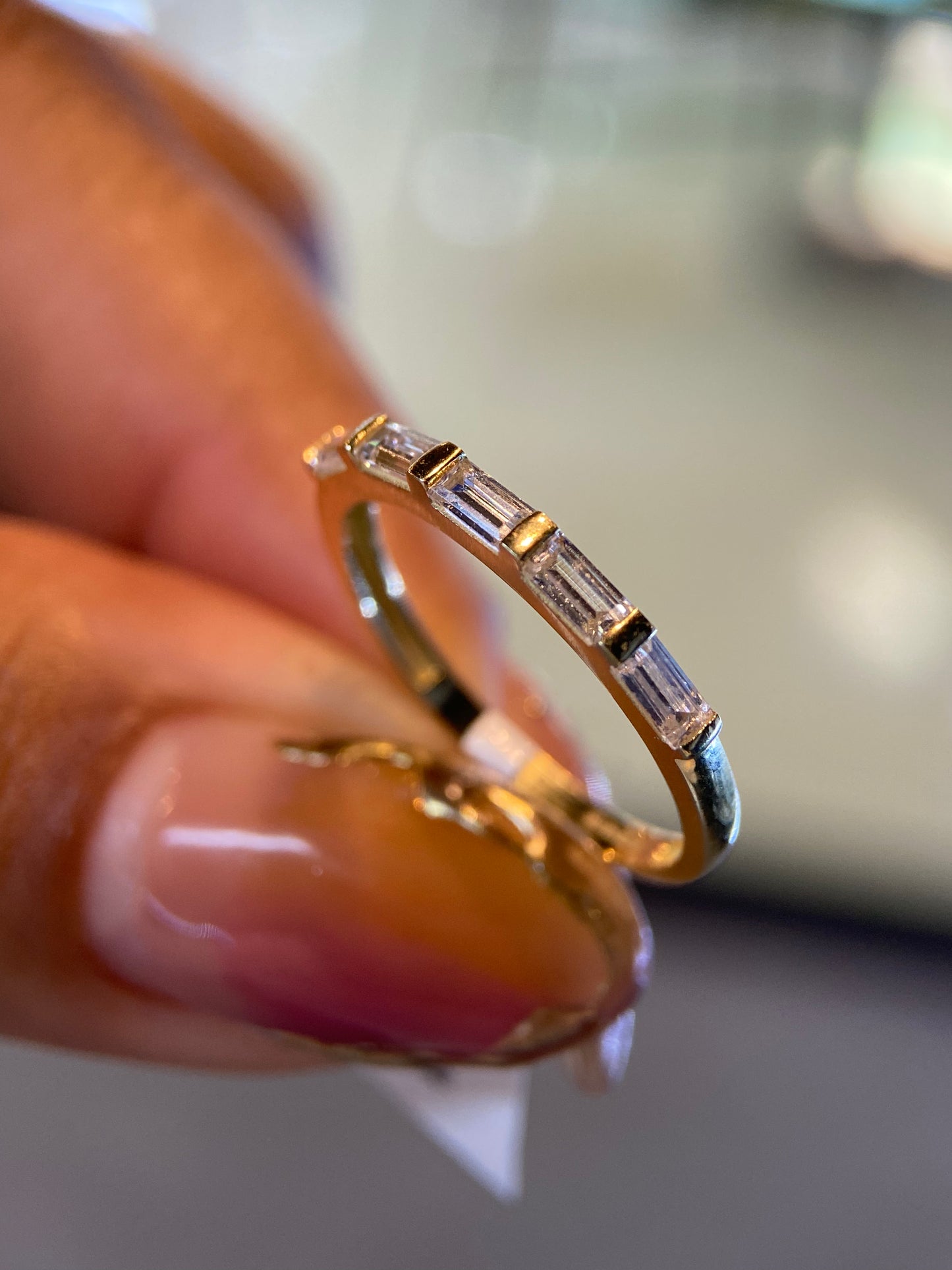 Media Churumbela Oro Amarillo 14k con Circonias Mod. 15313 Talla 7.5