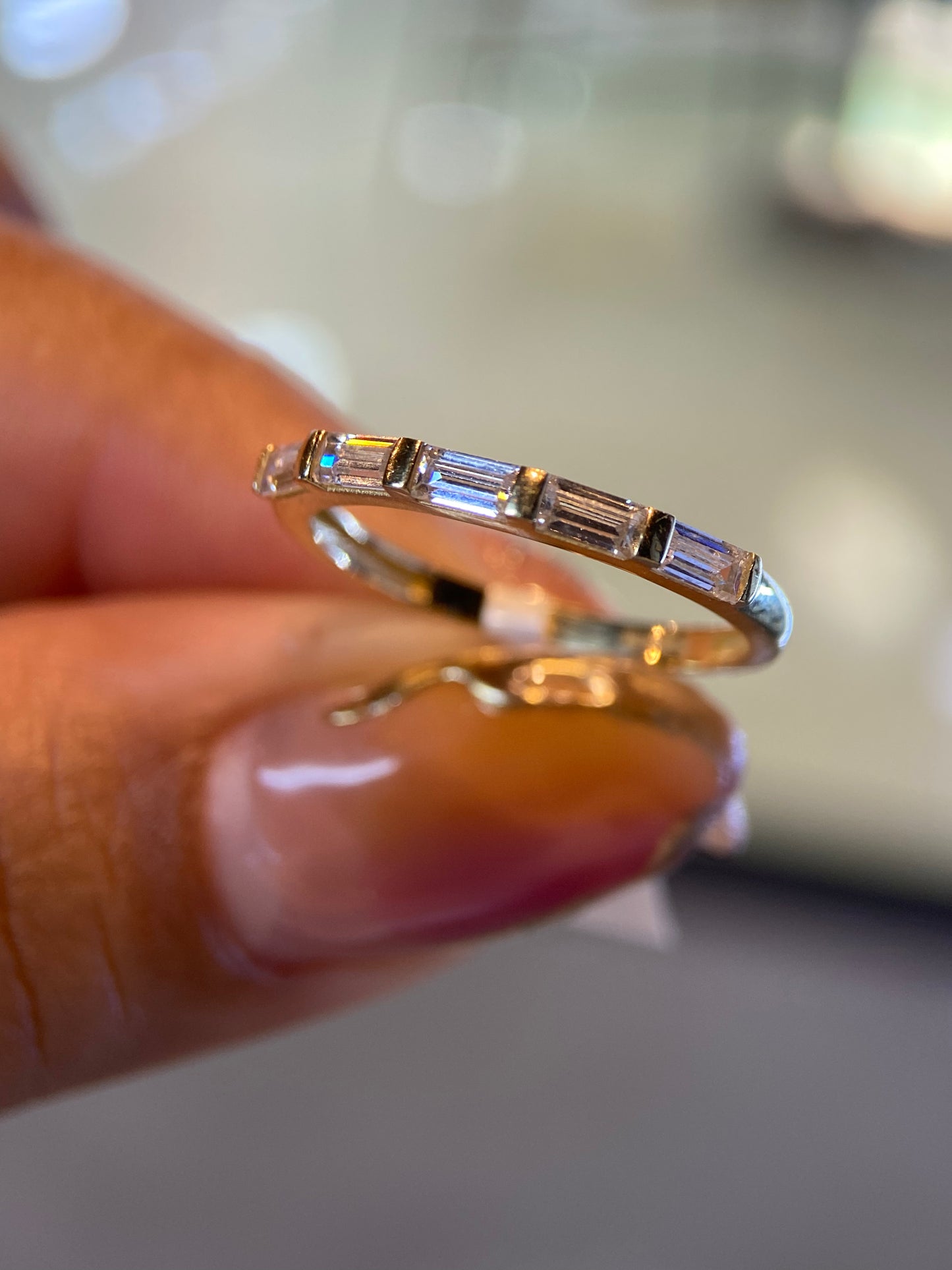 Media Churumbela Oro Amarillo 14k con Circonias Mod. 15313 Talla 7.5