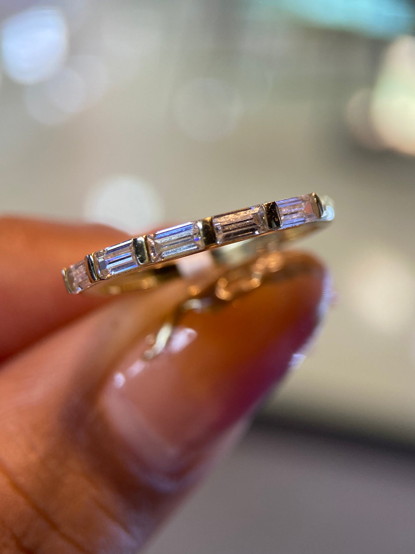 Media Churumbela Oro Amarillo 14k con Circonias Mod. 15313 Talla 7.5