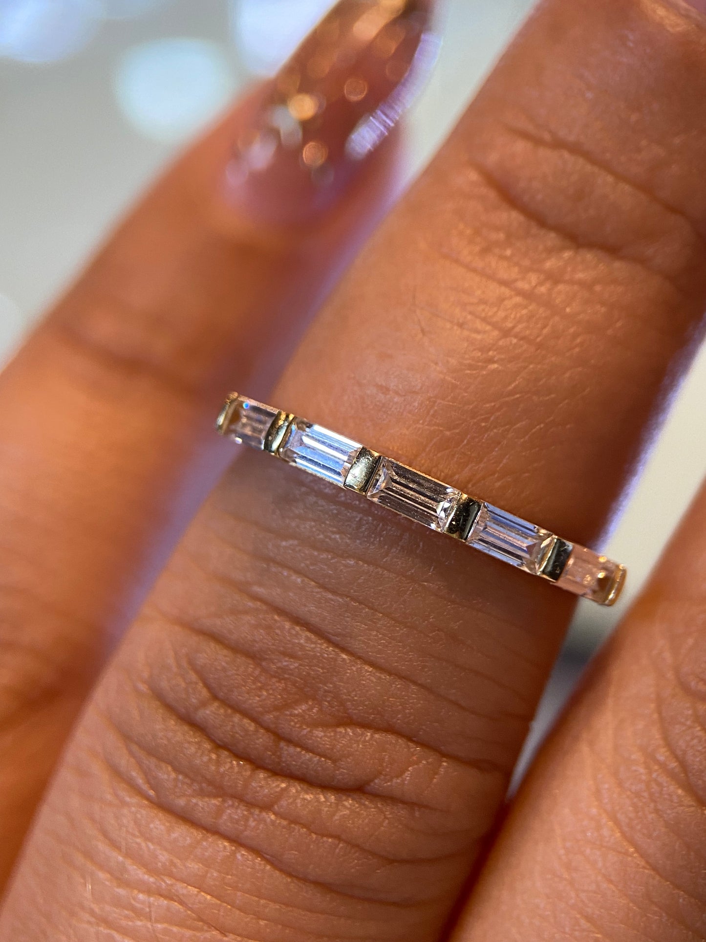 Media Churumbela Oro Amarillo 14k con Circonias Mod. 15313 Talla 7.5