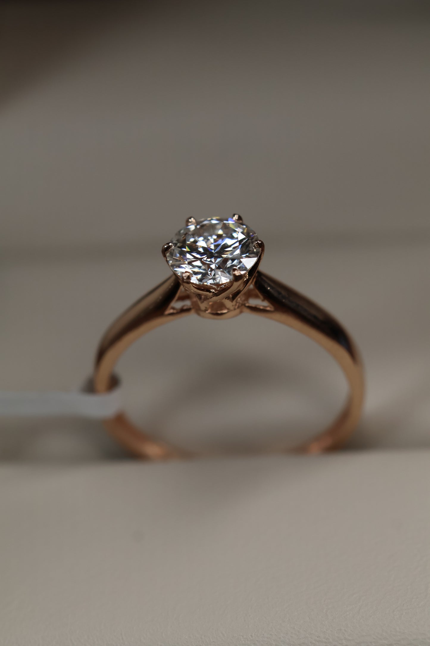 Anillo en Oro Rosa 14k con Moissanita 1.0ct Mod.15900