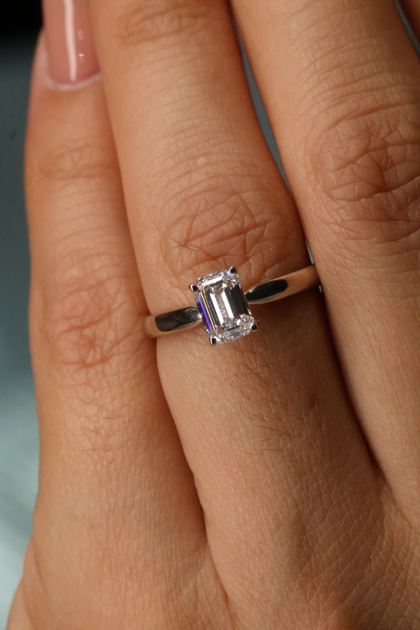 Anillo Aria solitario en Oro Blanco 14k con Diamante Laboratorio 1.03ct Mod.15898