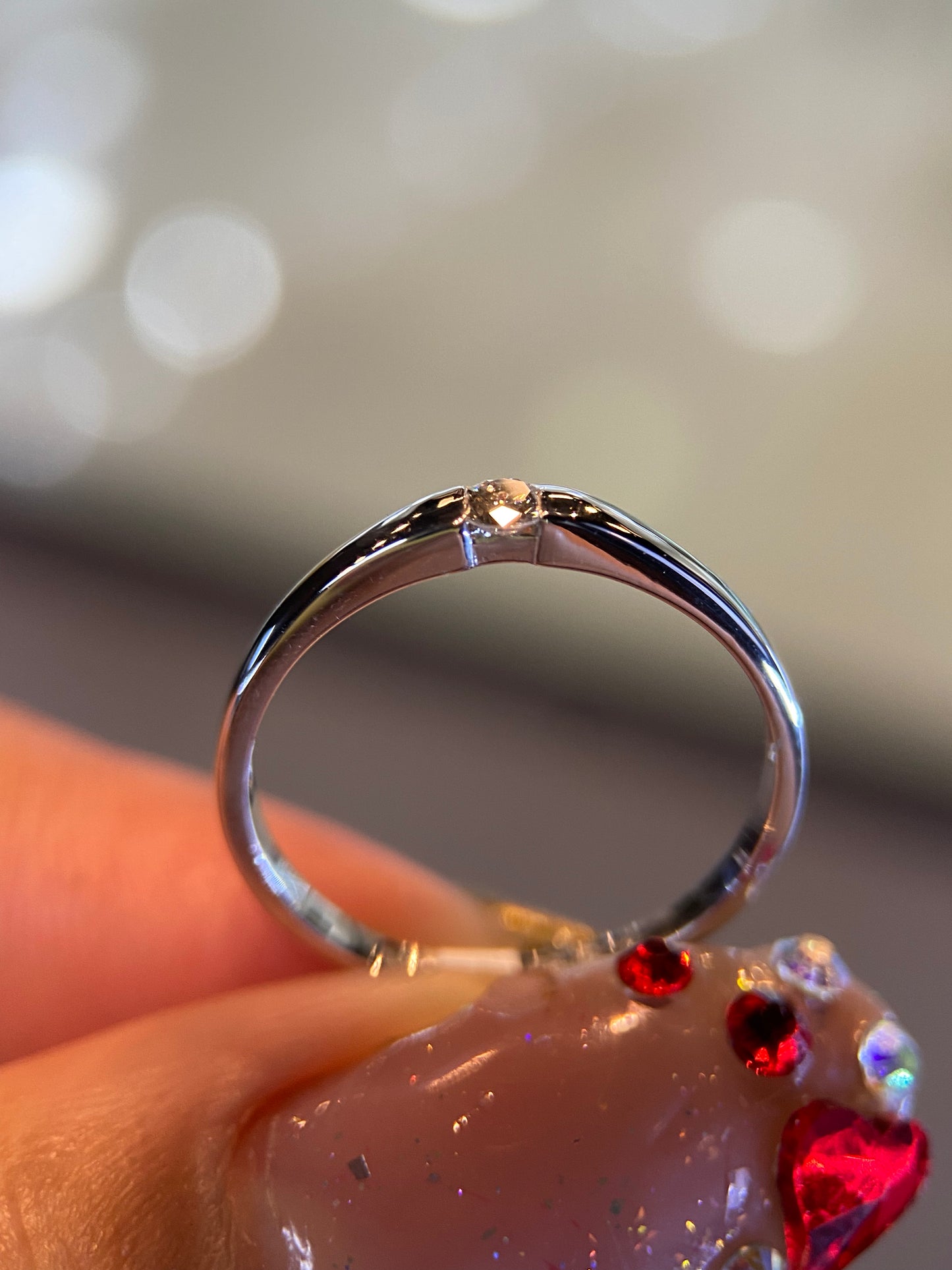 Anillo en Oro Blanco de 14k con Diamante natural .07cts Mod: OF1891
