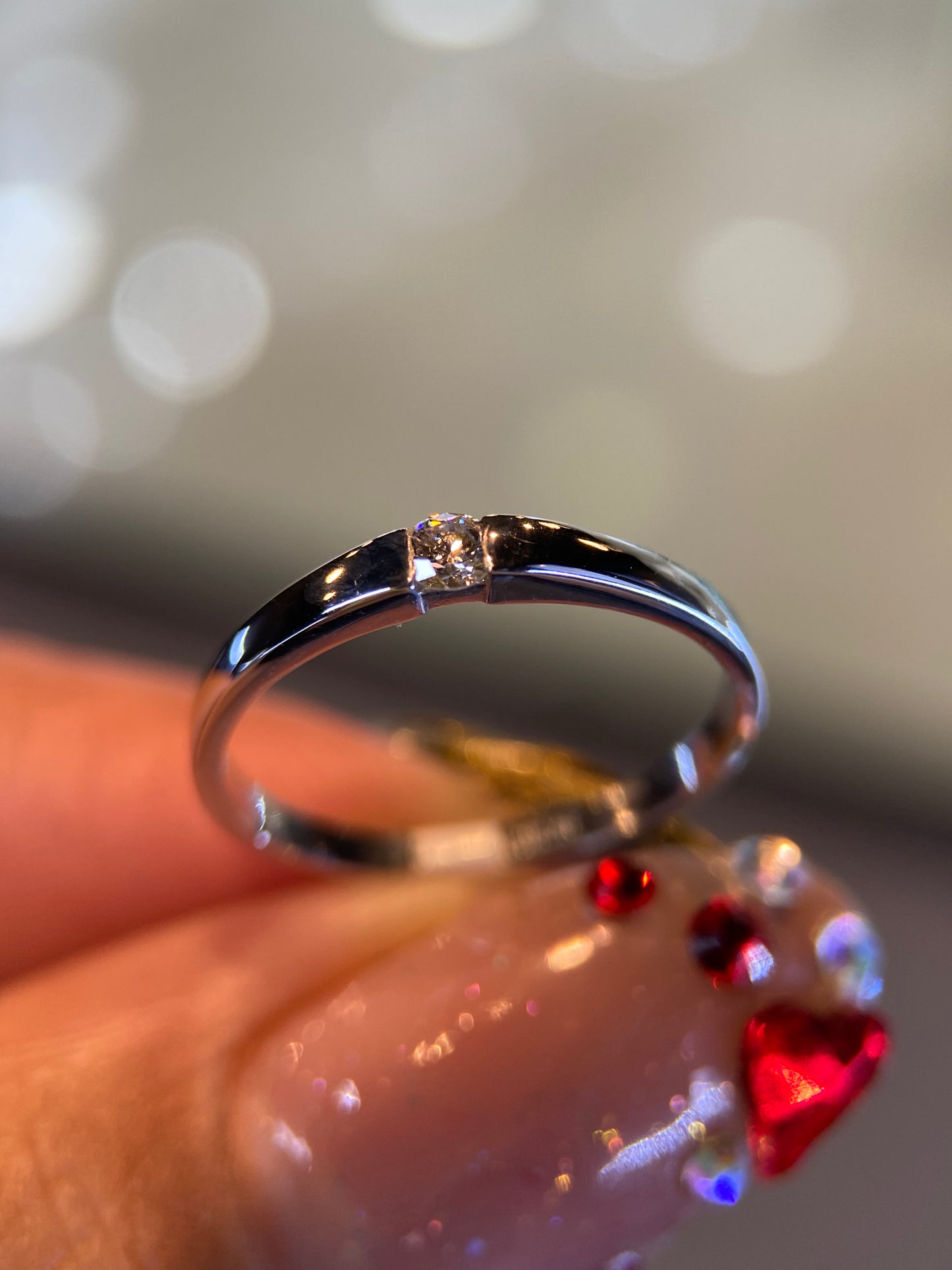 Anillo en Oro Blanco de 14k con Diamante natural .07cts Mod: OF1891