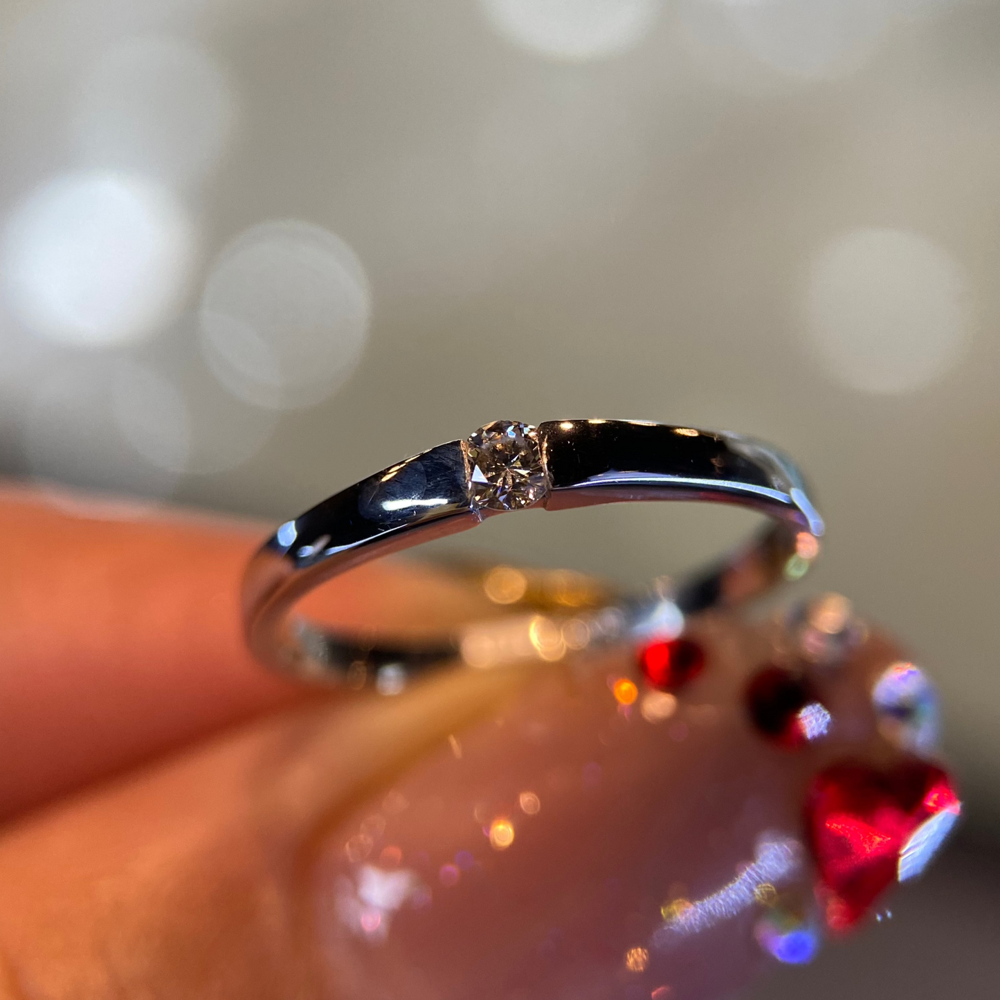 Anillo en Oro Blanco de 14k con Diamante natural .07cts Mod: OF1891