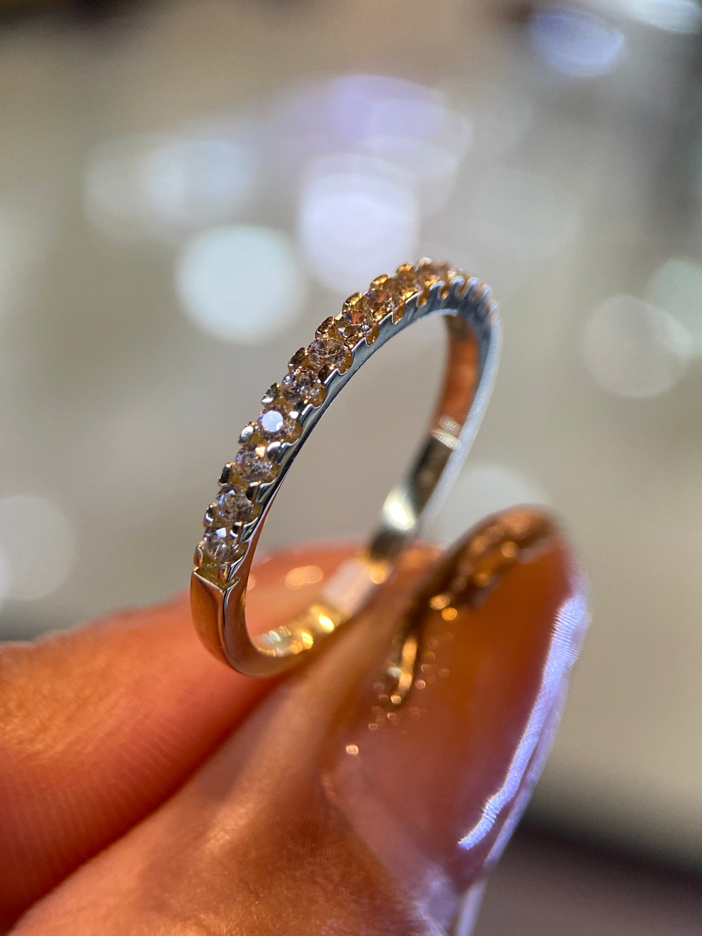 Media Churumbela en Oro Amarillo 14k con Circonias Mod. 15316 Talla #8