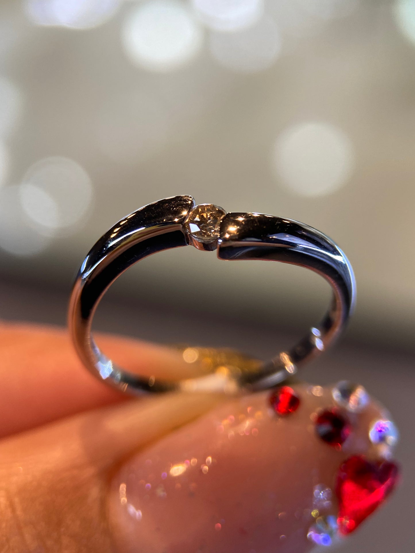 Anillo en Oro Blanco de 14k con Diamante Natural .15cts Mod: OF1505