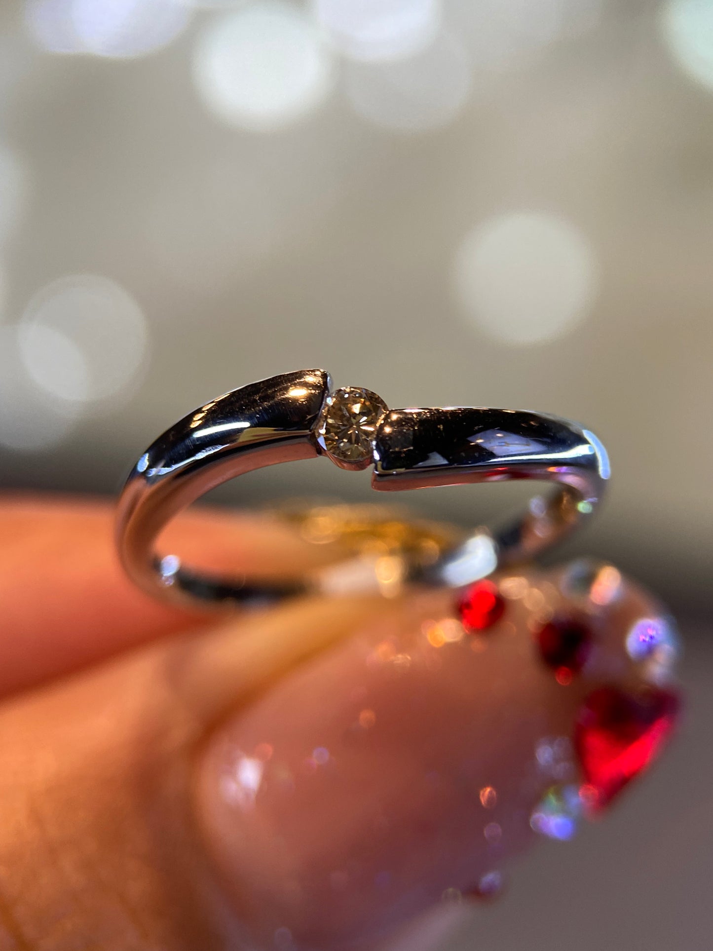 Anillo en Oro Blanco de 14k con Diamante Natural .15cts Mod: OF1505