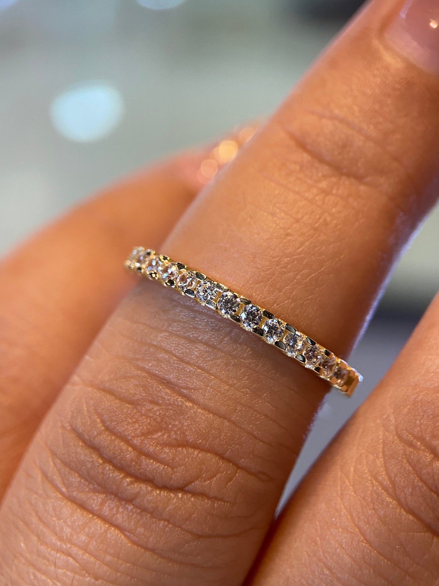 Media Churumbela en Oro Amarillo 14k con Circonias Mod. 15316 Talla #8