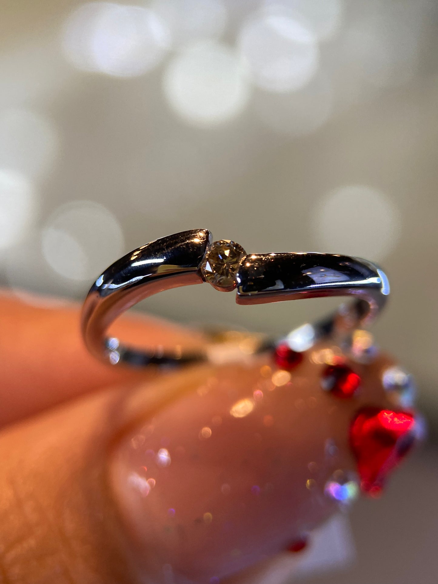 Anillo en Oro Blanco de 14k con Diamante Natural .15cts Mod: OF1505