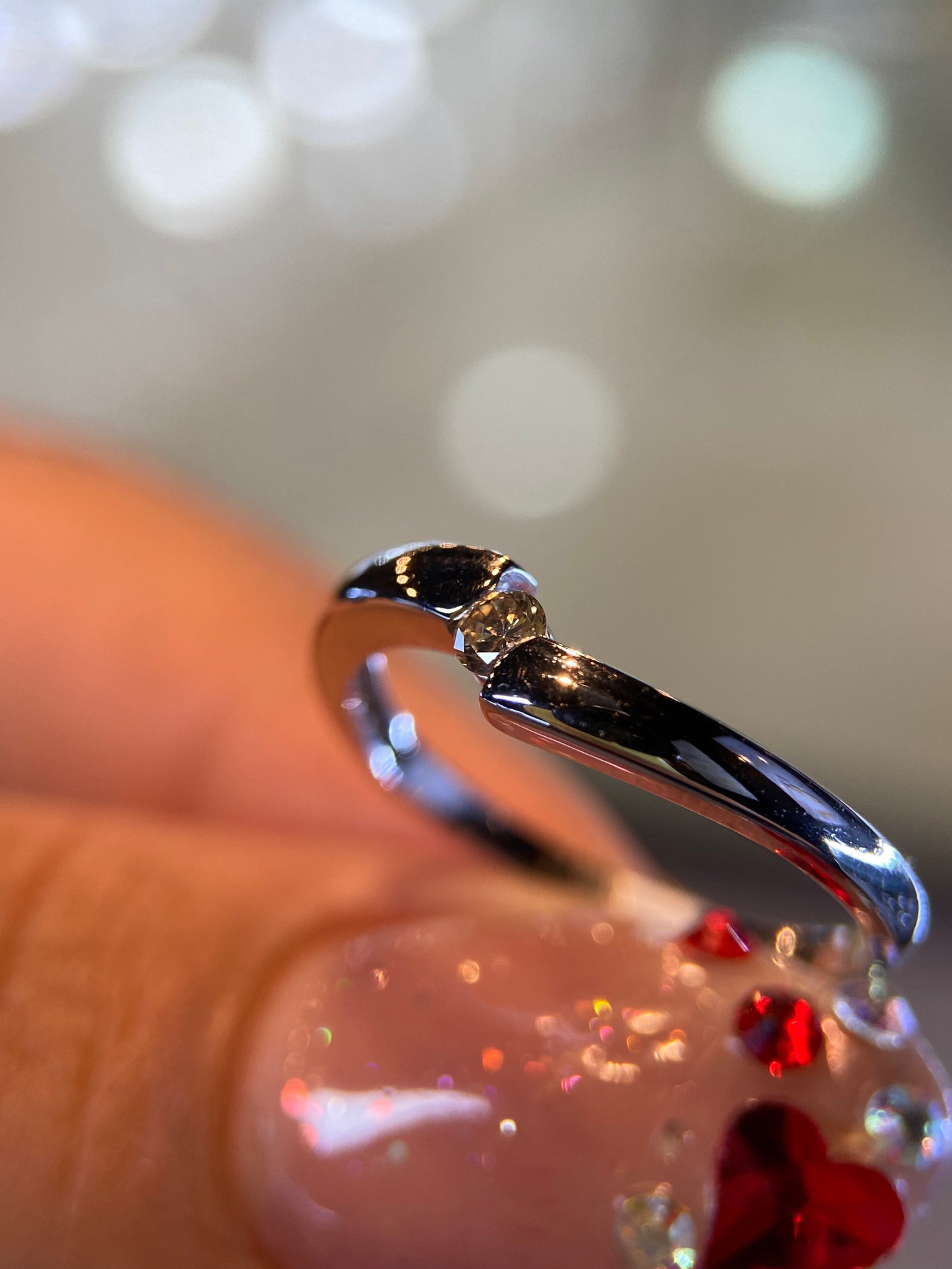 Anillo en Oro Blanco de 14k con Diamante Natural .15cts Mod: OF1505