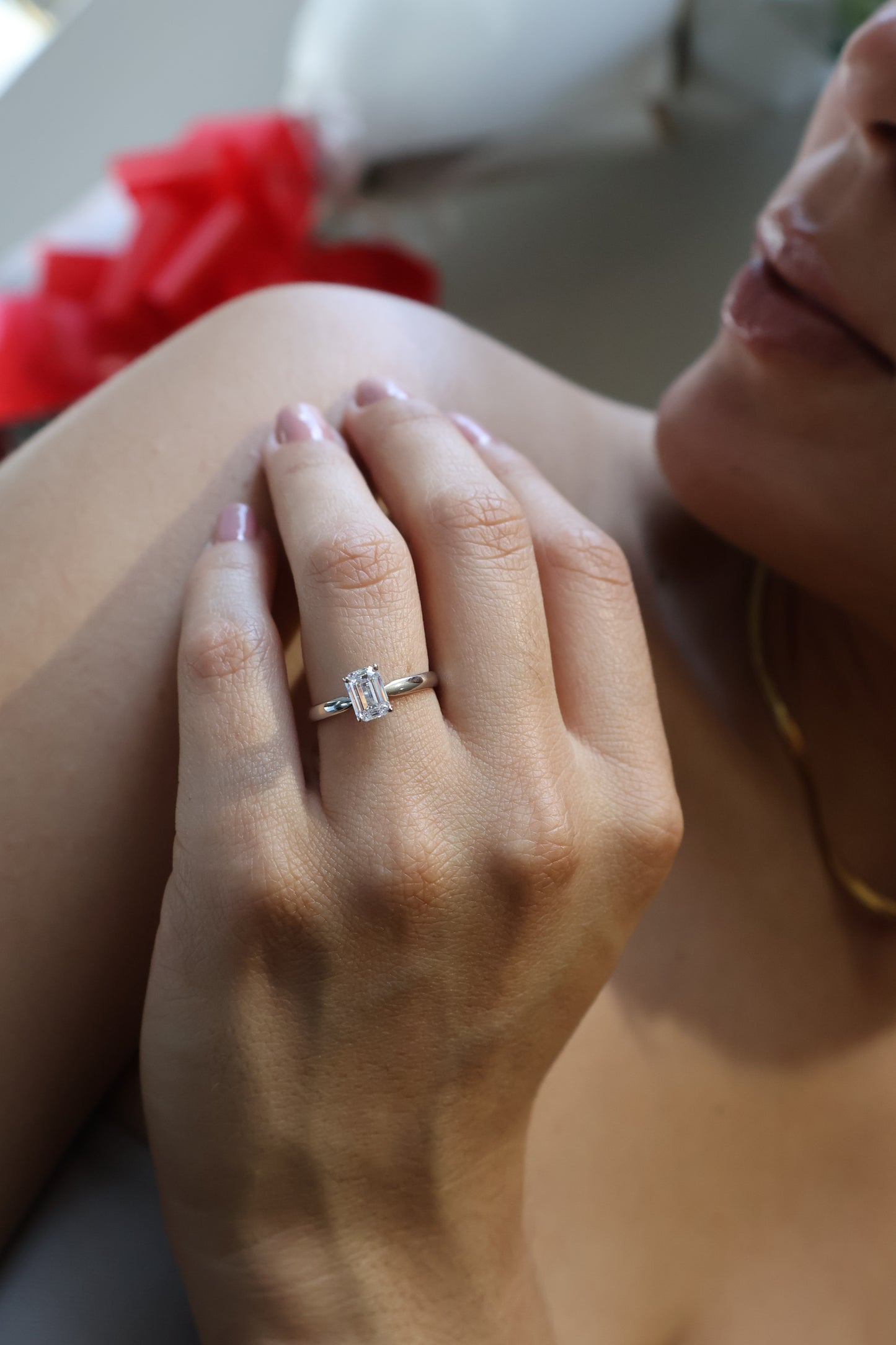 Anillo Aria solitario en Oro Blanco 14k con Diamante Laboratorio 1.03ct Mod.15898