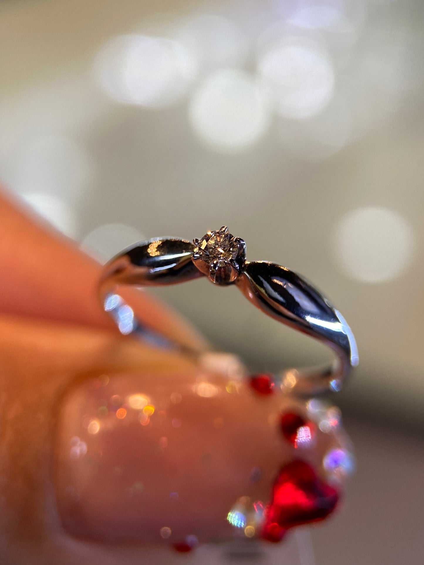 Anillo en Oro Blanco de 14k con Diamante Natural .08cts Mod: OF1763