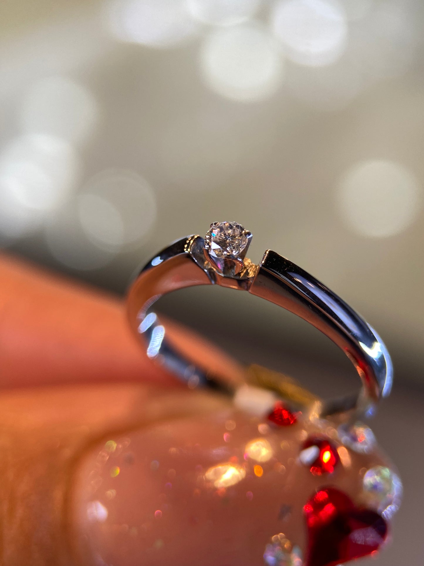 Anillo en Oro Blanco de 14k con Diamante Natural .15cts Mod: OF1890
