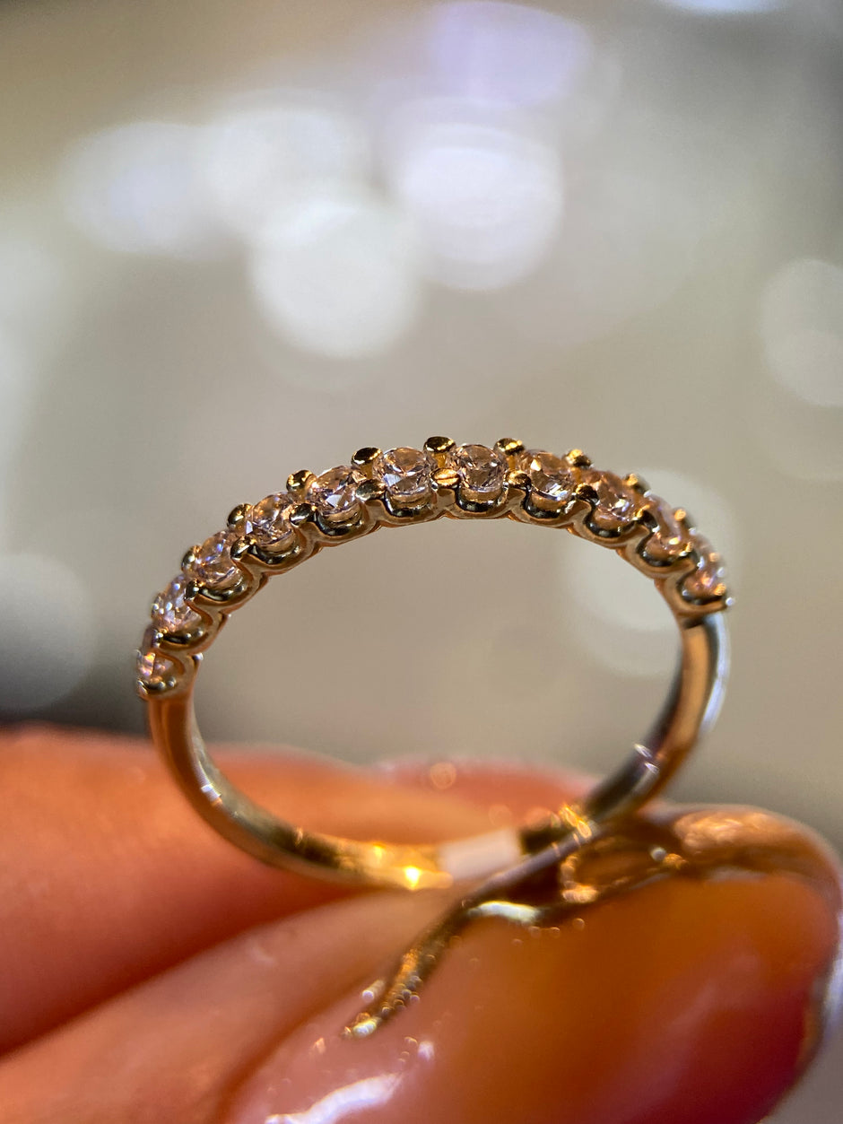 Media Churumbela en Oro Amarillo 14k con Circonias Mod. 15310 Talla #5