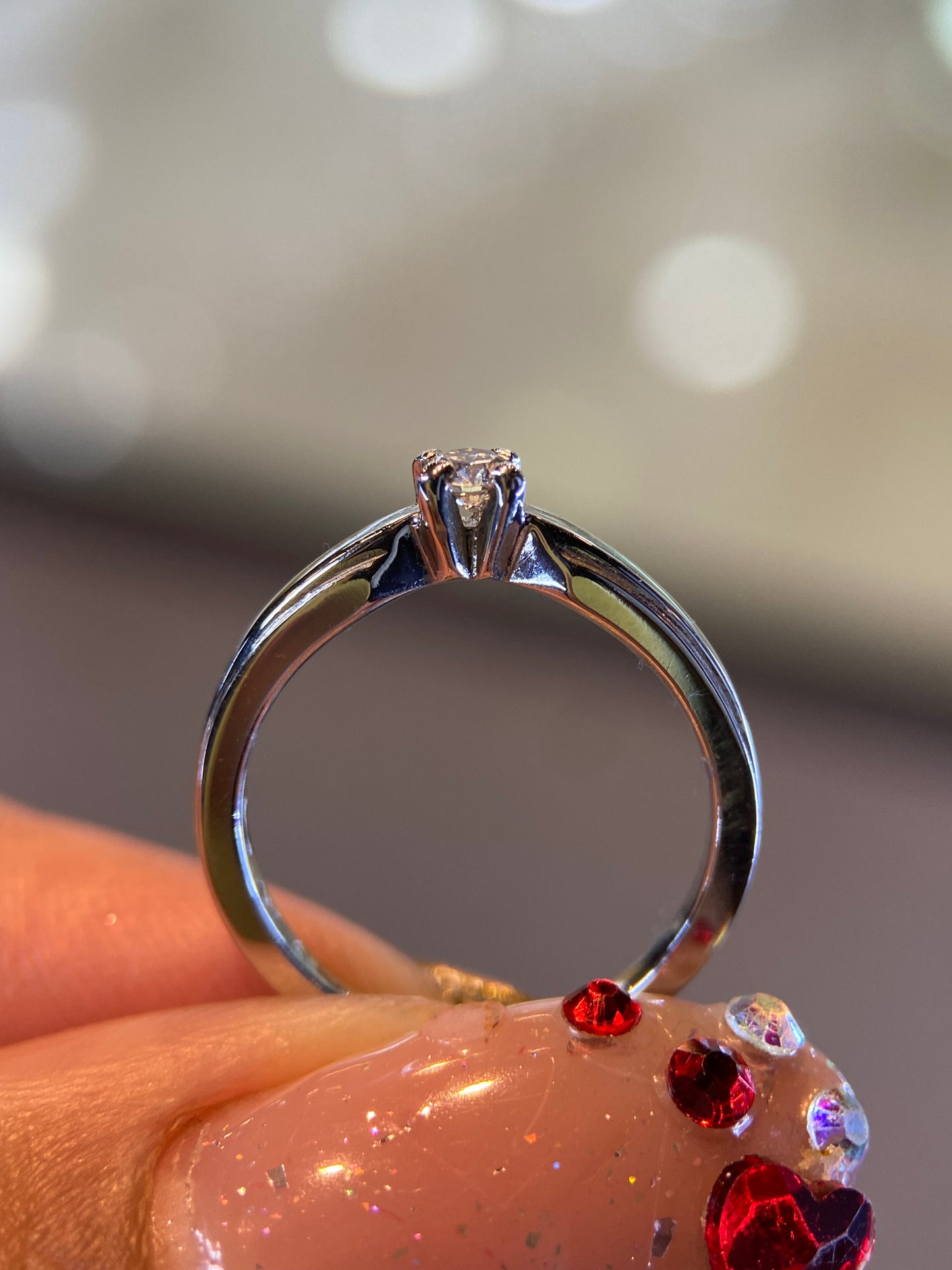 Anillo en Oro Blanco de 14k con Diamante Natural .10cts Mod: OF1582