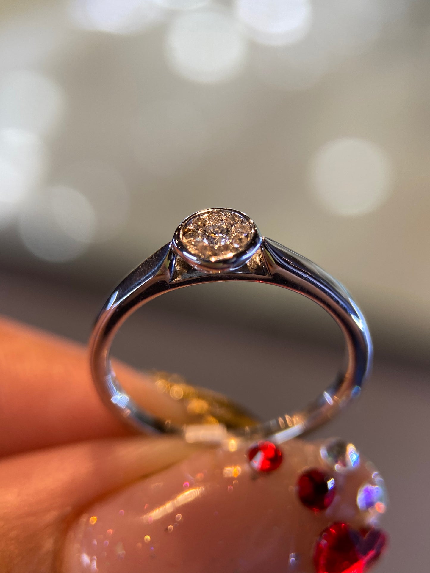 Anillo en Oro Blanco de 14k con Diamante Natural .13cts  Mod: OF2028