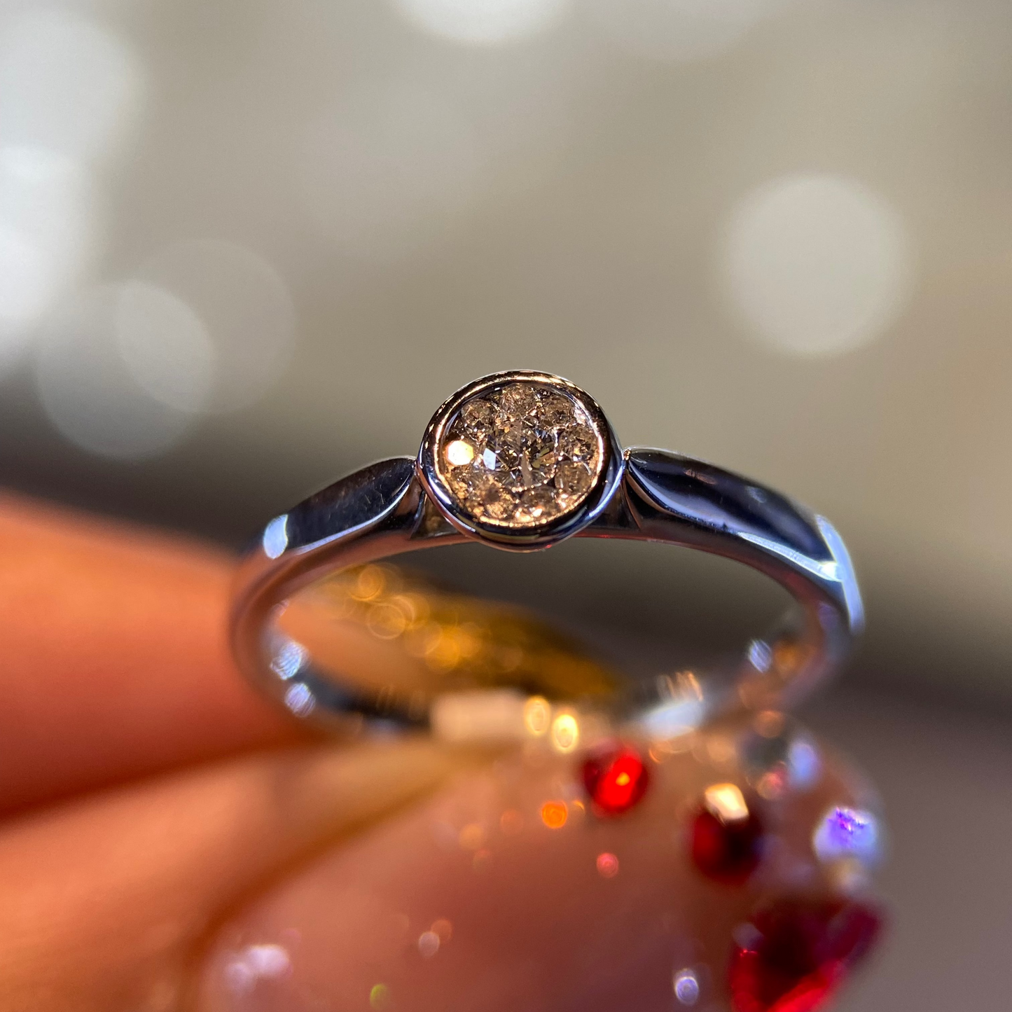 Anillo en Oro Blanco de 14k con Diamante Natural .13cts  Mod: OF2028