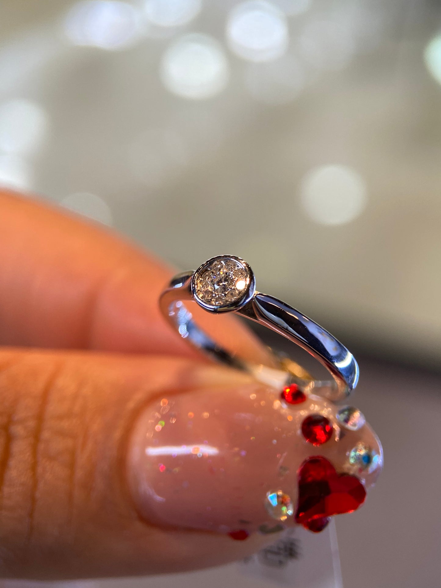 Anillo en Oro Blanco de 14k con Diamante Natural .13cts  Mod: OF2028