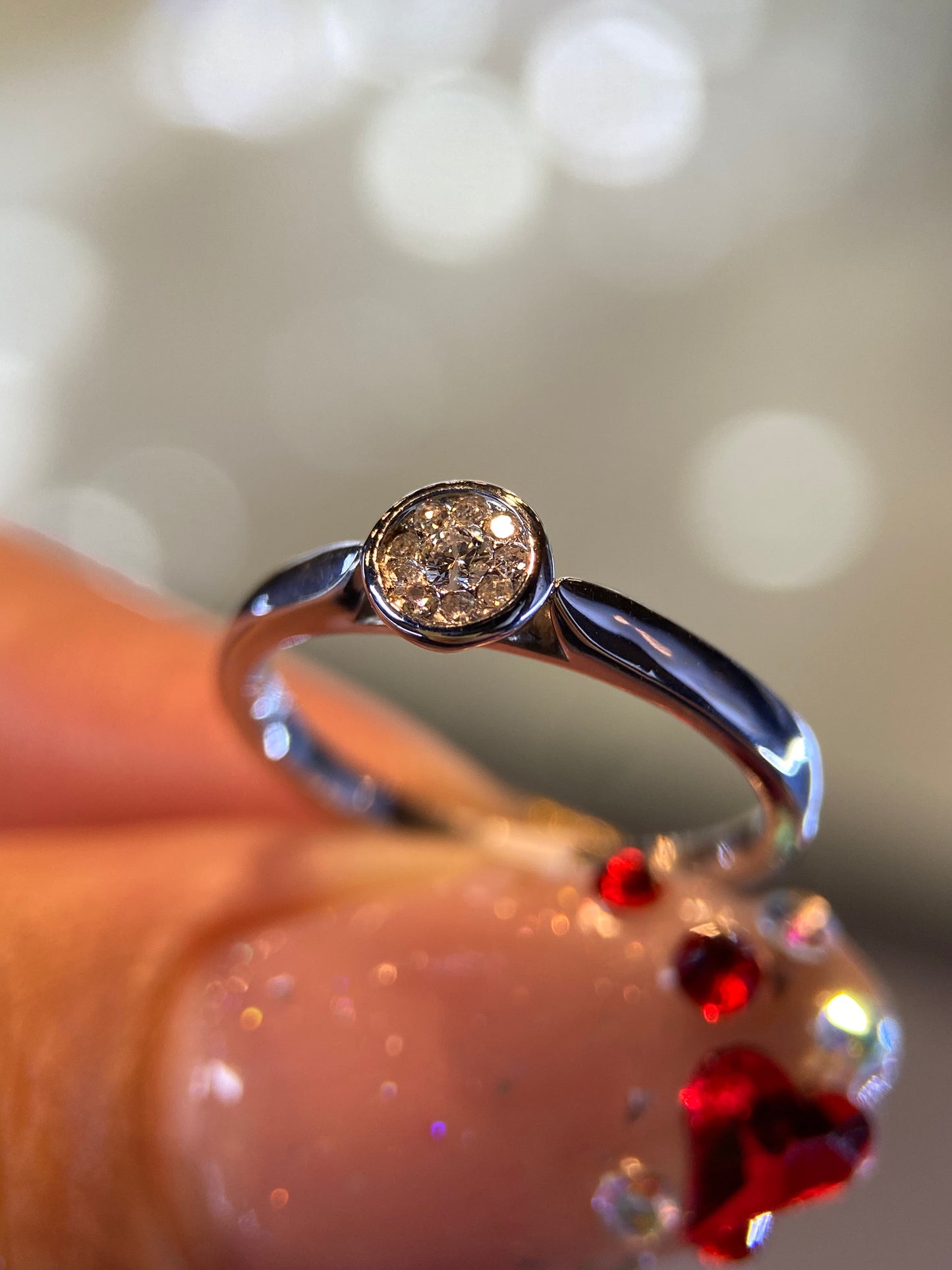 Anillo en Oro Blanco de 14k con Diamante Natural .13cts  Mod: OF2028