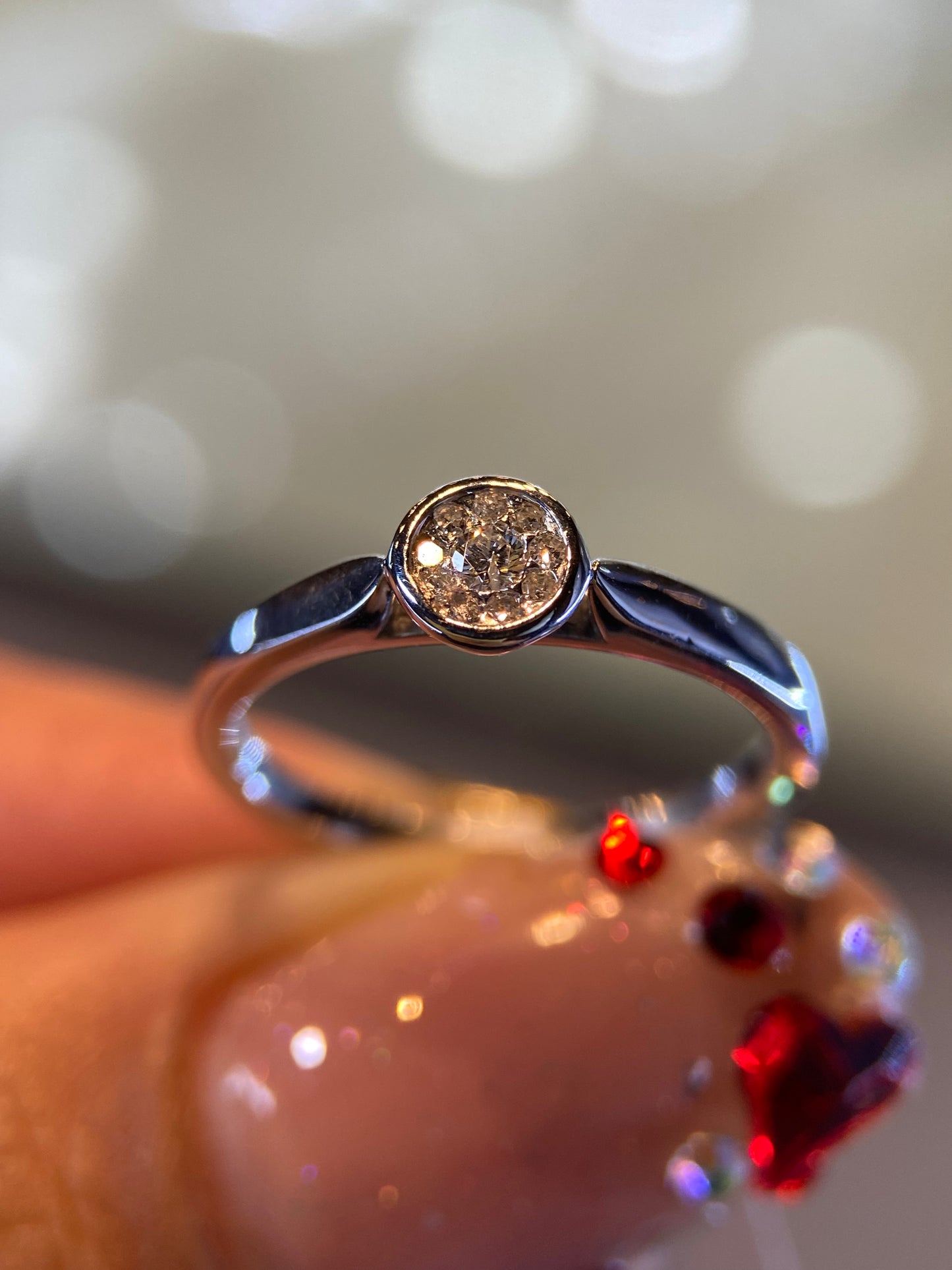 Anillo en Oro Blanco de 14k con Diamante Natural .13cts  Mod: OF2028