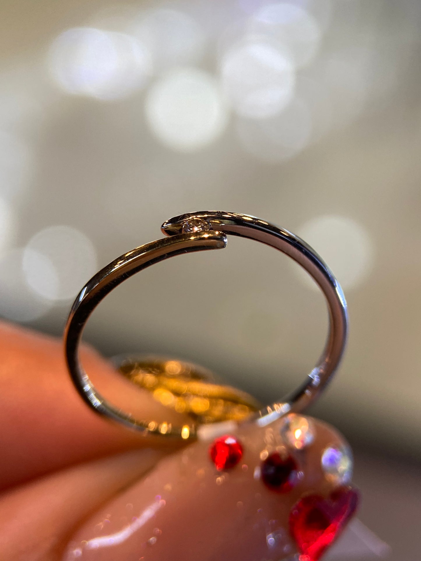 Anillo en Oro Amarillo - Blanco de 14k con Diamante Natural .03cts Mod: OF2065
