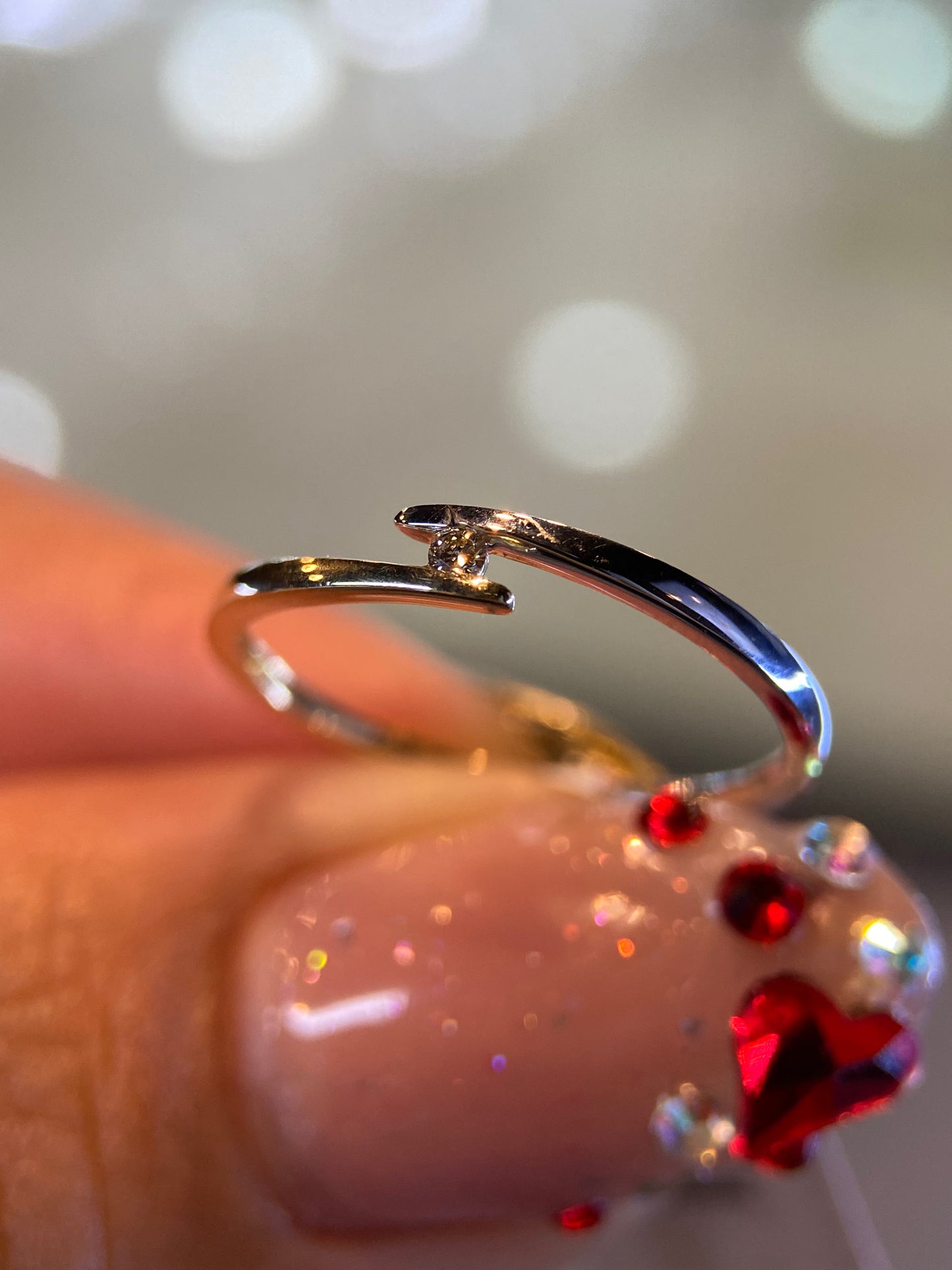 Anillo en Oro Amarillo - Blanco de 14k con Diamante Natural .03cts Mod: OF2065