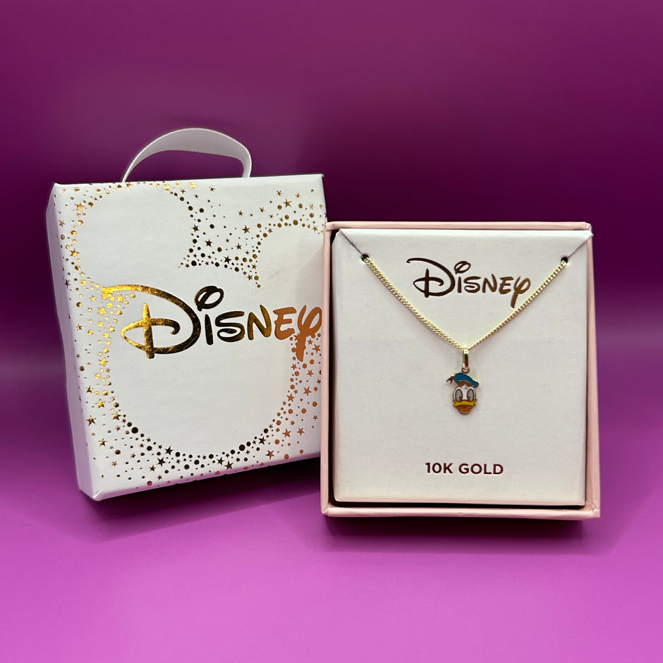 Donald Duck enameled necklace inlaid in 10k yellow gold Disney®️