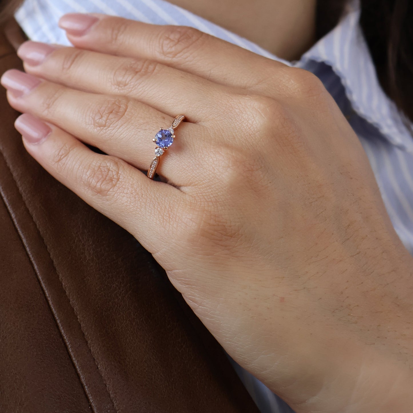 Anillo Sybella en Oro 14k con Tanzanita 0.55 ct