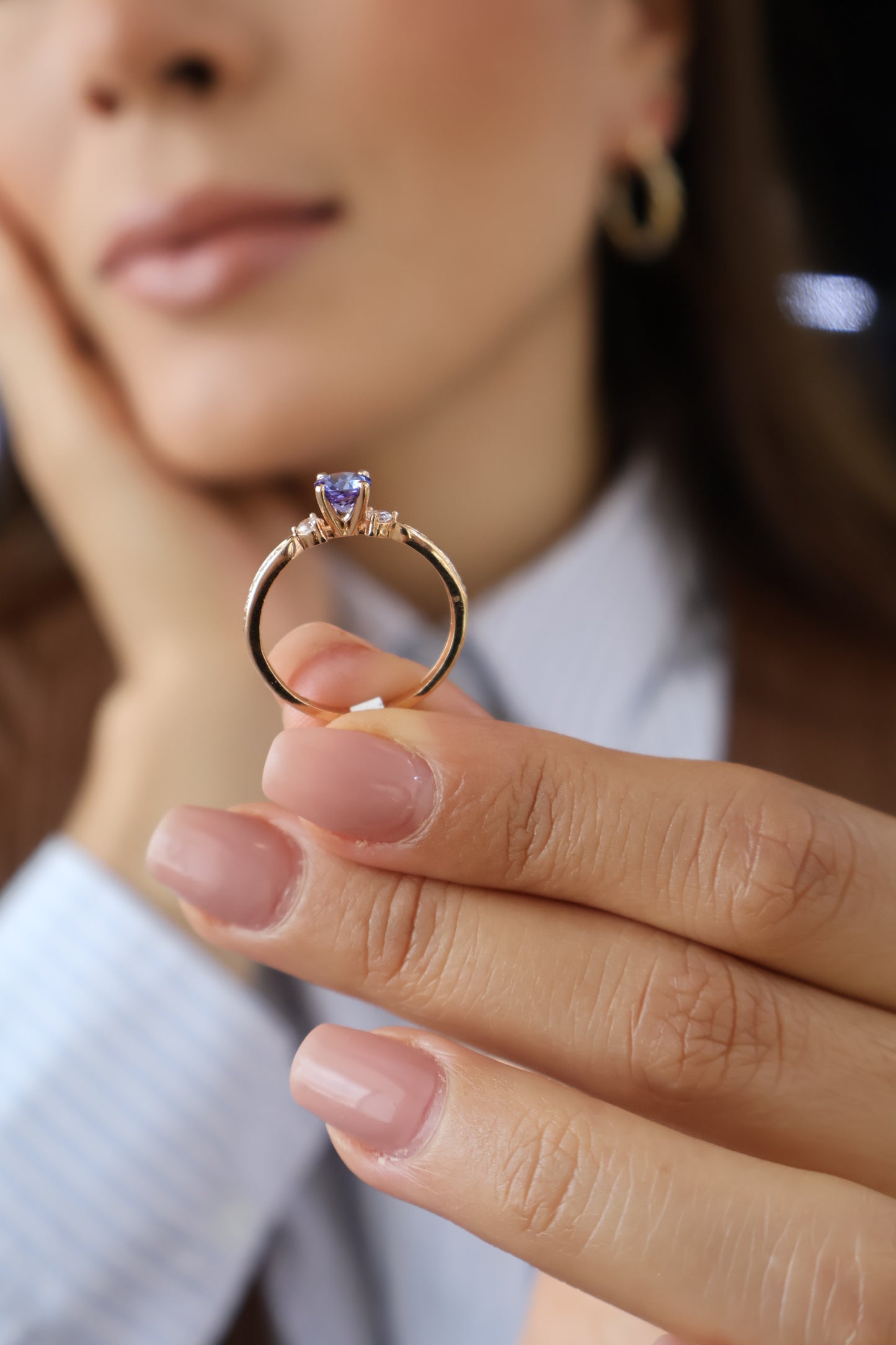 Anillo Sybella en Oro 14k con Tanzanita 0.55 ct